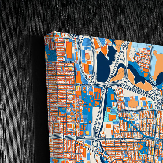 Gatineau Canada Colorful City Map Canvas Print Detail