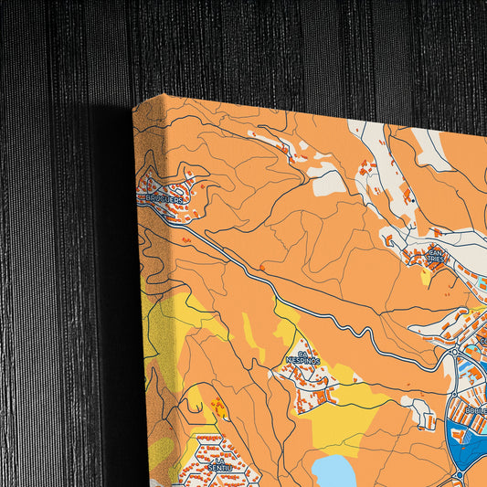 Gavà Spain Colorful City Map Canvas Print Detail