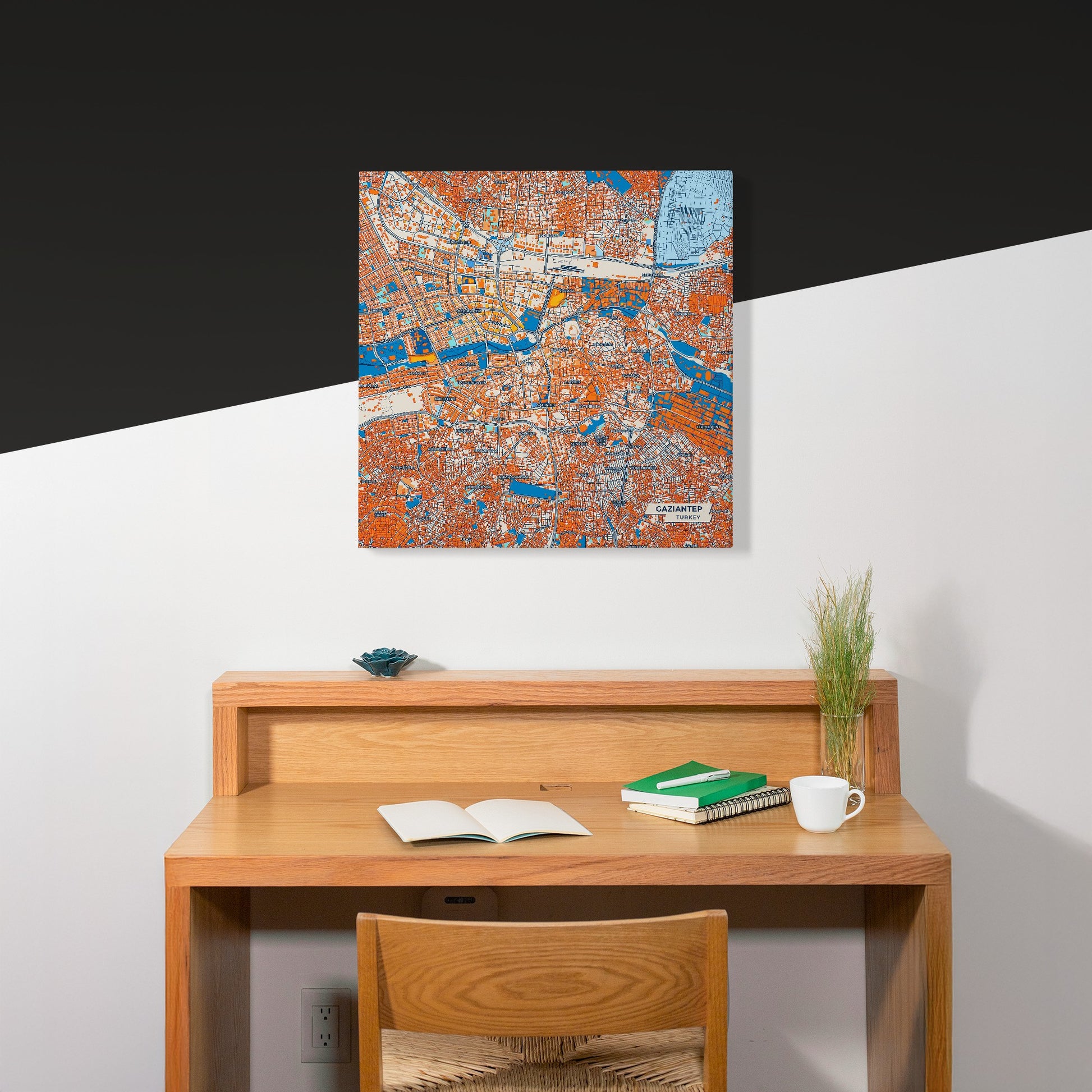 Gazi̇antep Turkey Colorful City Map Canvas Print Scene