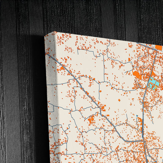 Gazipur Bangladesh Colorful City Map Canvas Print Detail