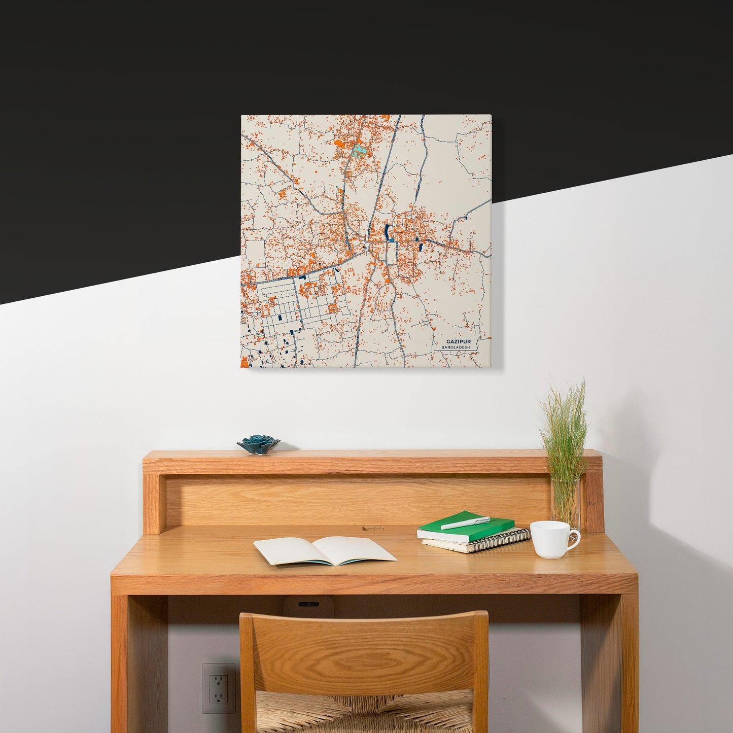 Gazipur Bangladesh Colorful City Map Canvas Print Scene