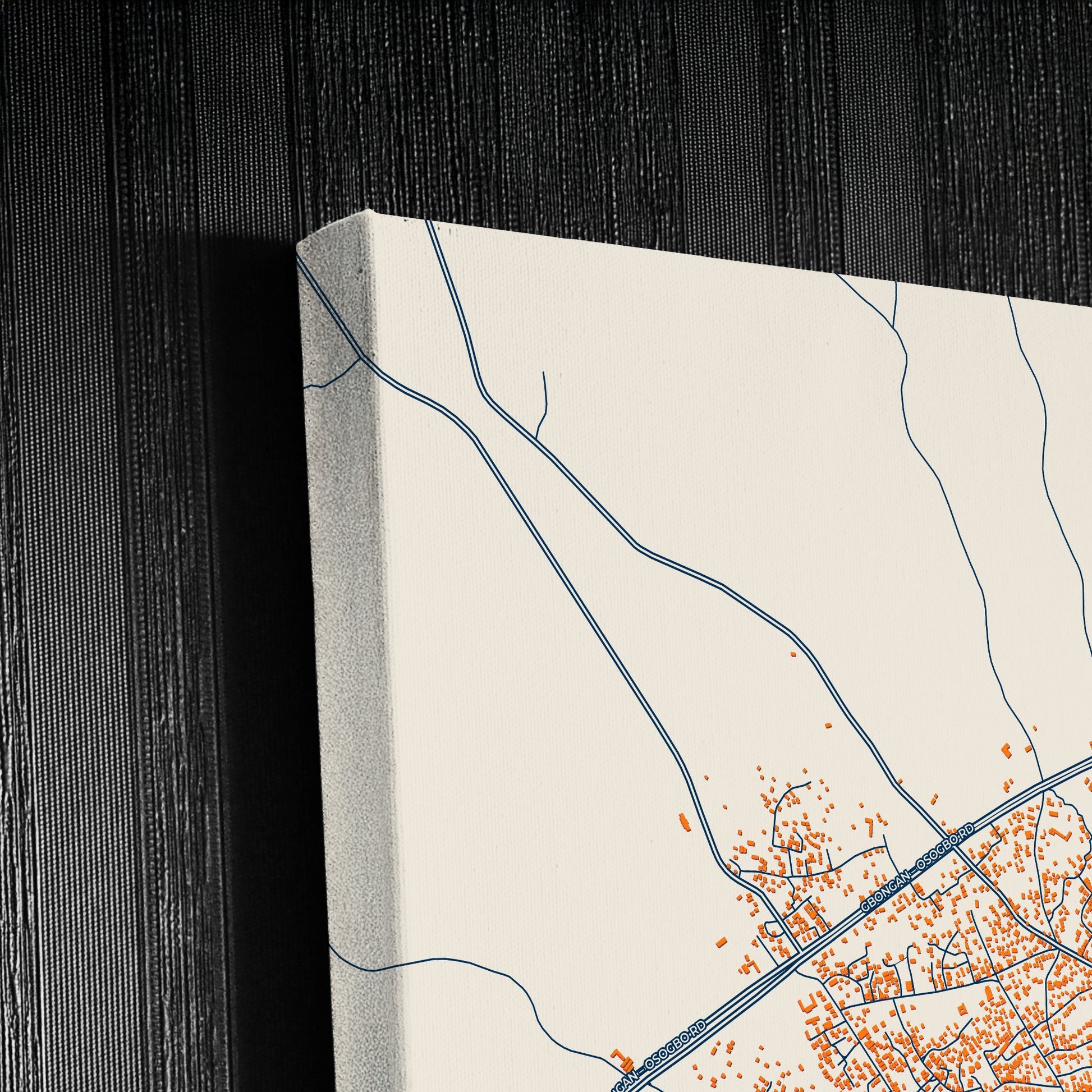 Gbongan Nigeria Colorful City Map Canvas Print Detail