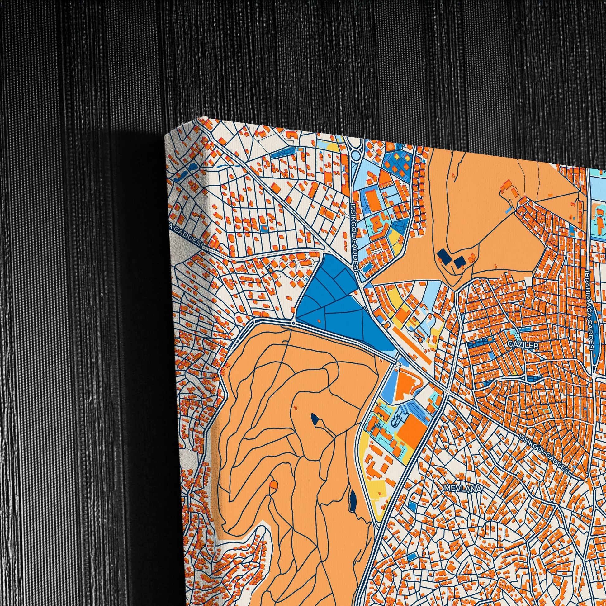Gebze Turkey Colorful City Map Canvas Print Detail