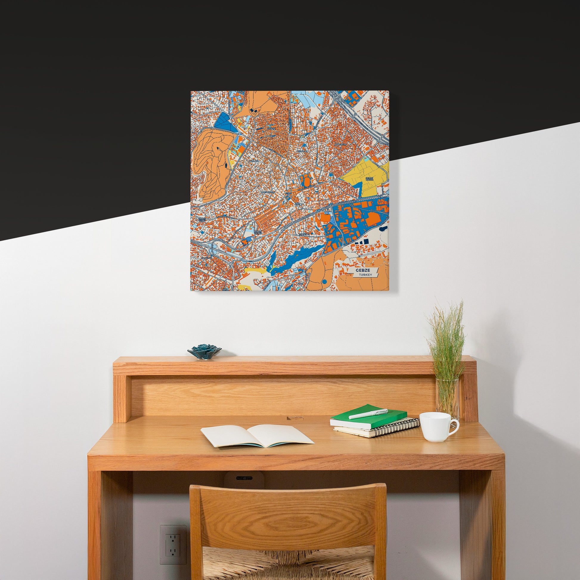 Gebze Turkey Colorful City Map Canvas Print Scene