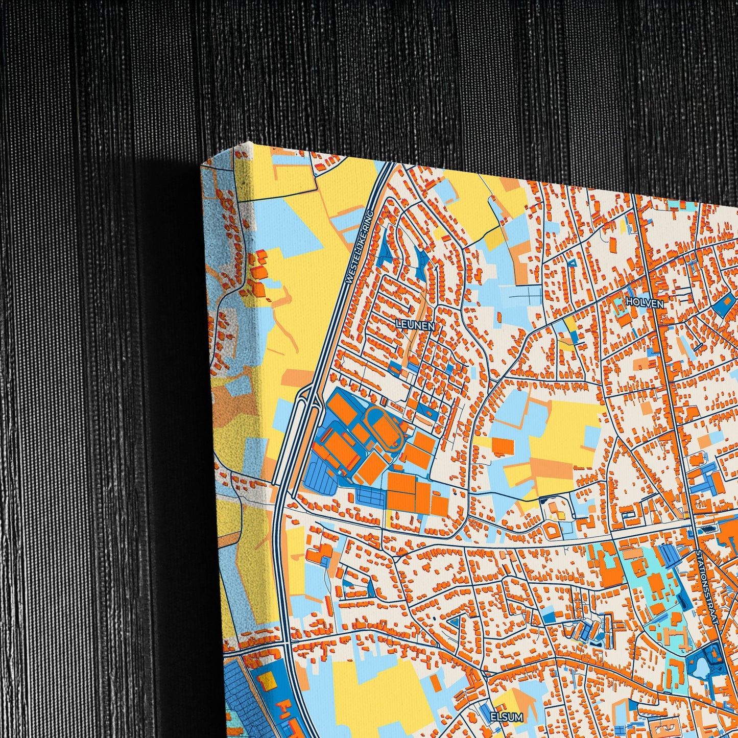 Geel Belgium Colorful City Map Canvas Print Detail