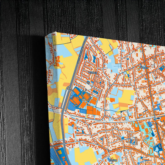 Geel Belgium Colorful City Map Canvas Print Detail