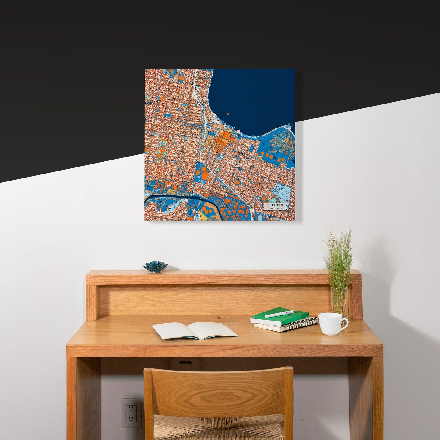 Geelong Australia Colorful City Map Canvas Print Scene