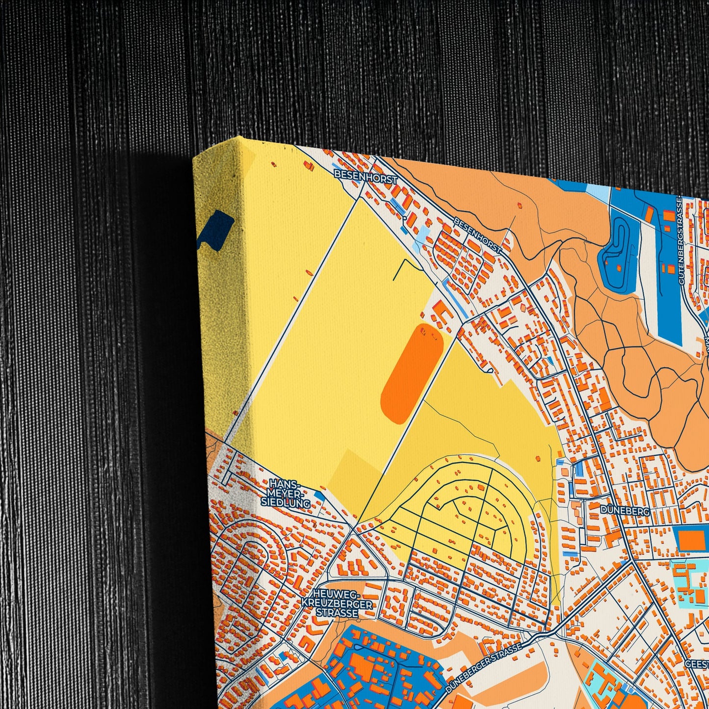 Geesthacht Germany Colorful City Map Canvas Print Detail
