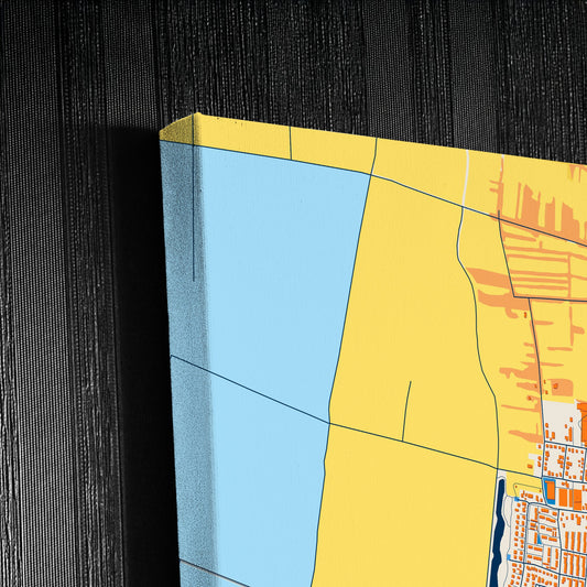 Geestland Germany Colorful City Map Canvas Print Detail