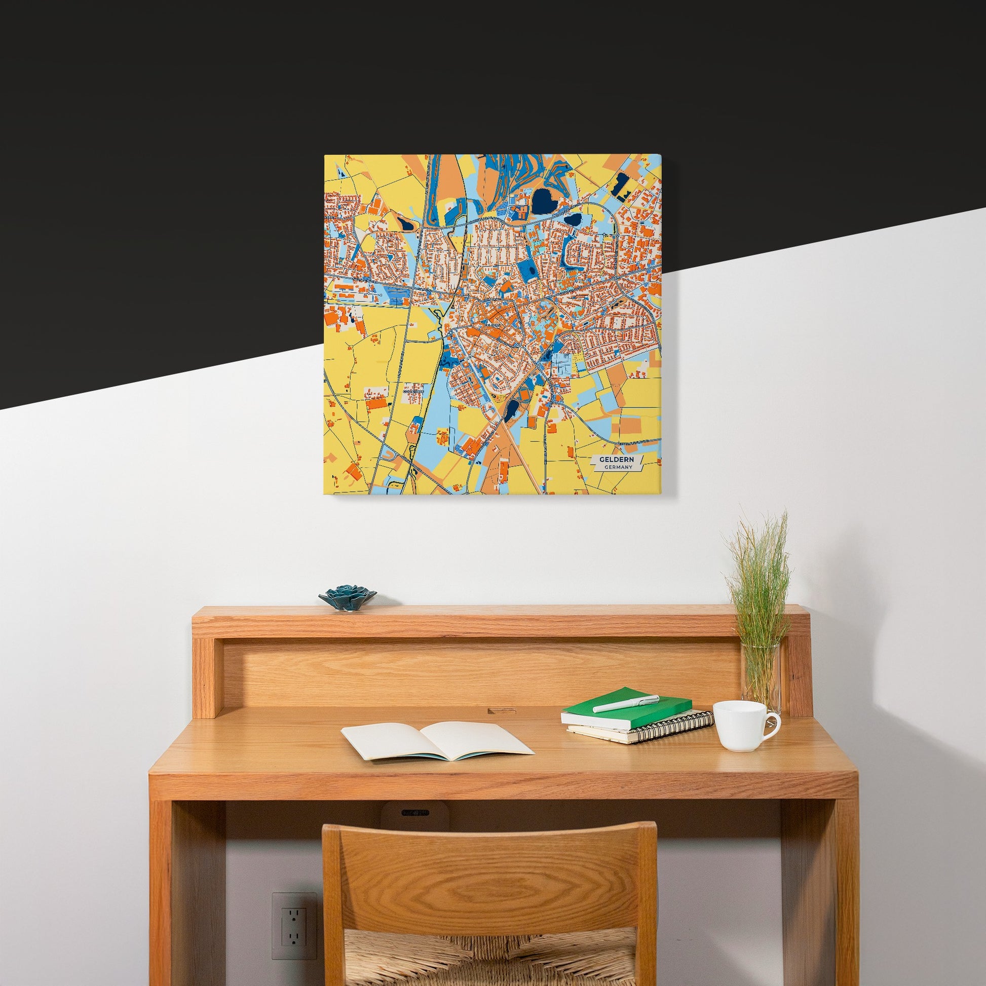 Geldern Germany Colorful City Map Canvas Print Scene