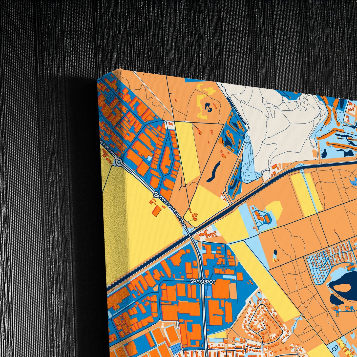 Geldrop-Mierlo Netherlands Colorful City Map Canvas Print Detail