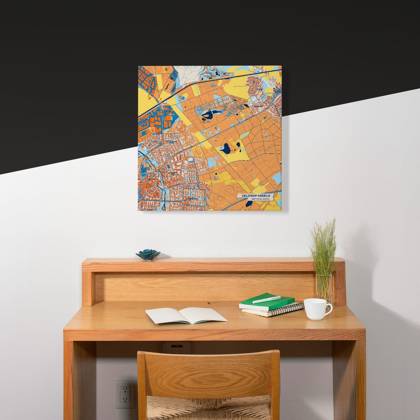 Geldrop-Mierlo Netherlands Colorful City Map Canvas Print Scene