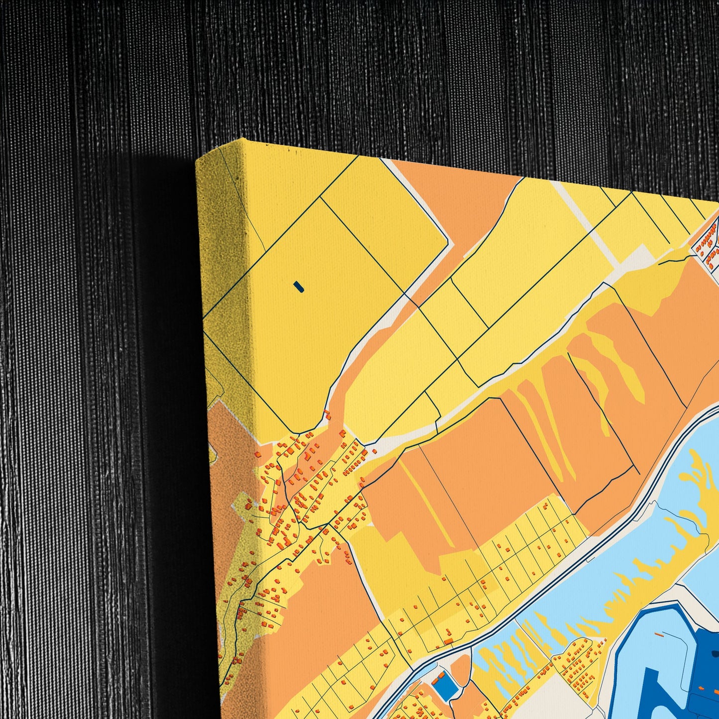 Gelendzhik Russia Colorful City Map Canvas Print Detail