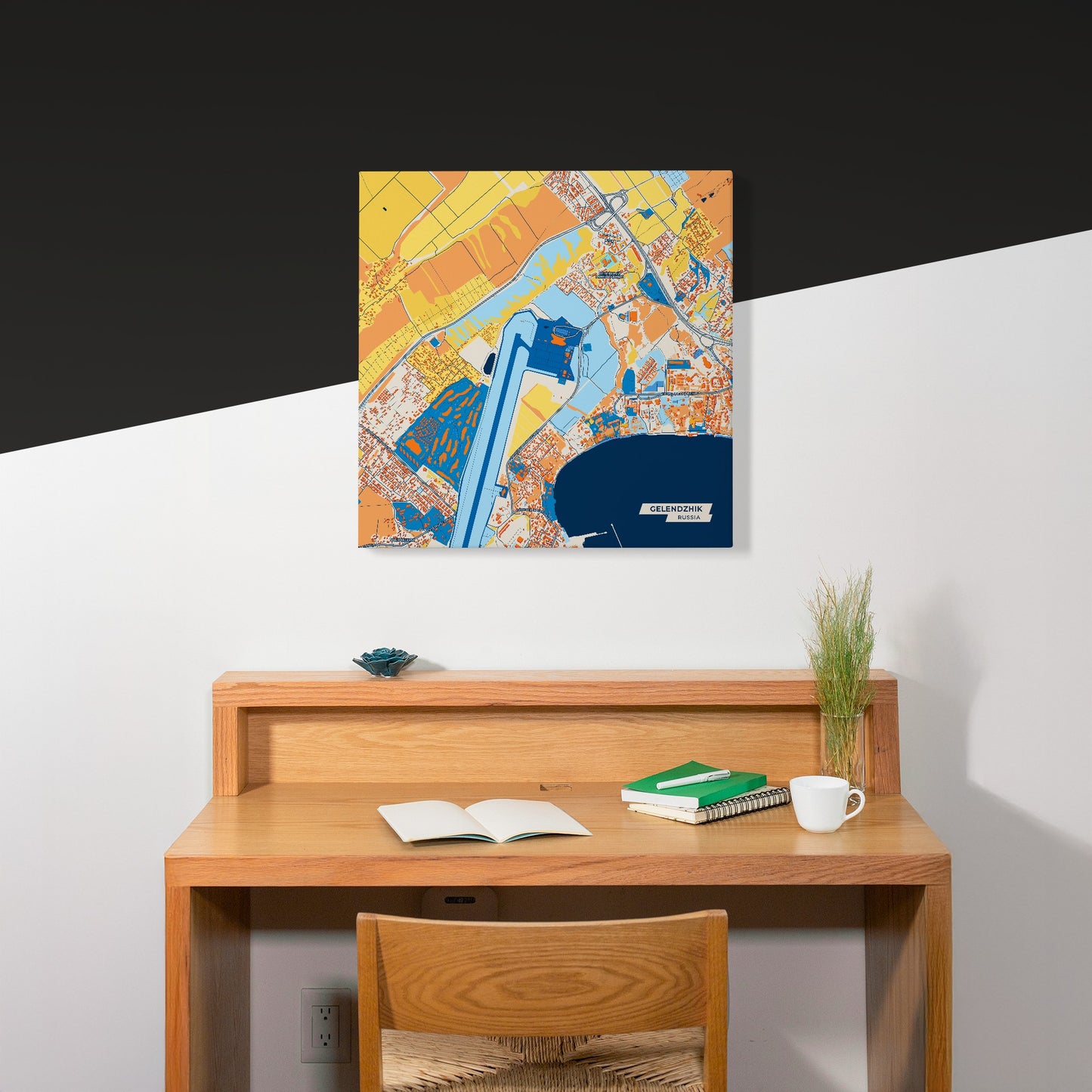 Gelendzhik Russia Colorful City Map Canvas Print Scene