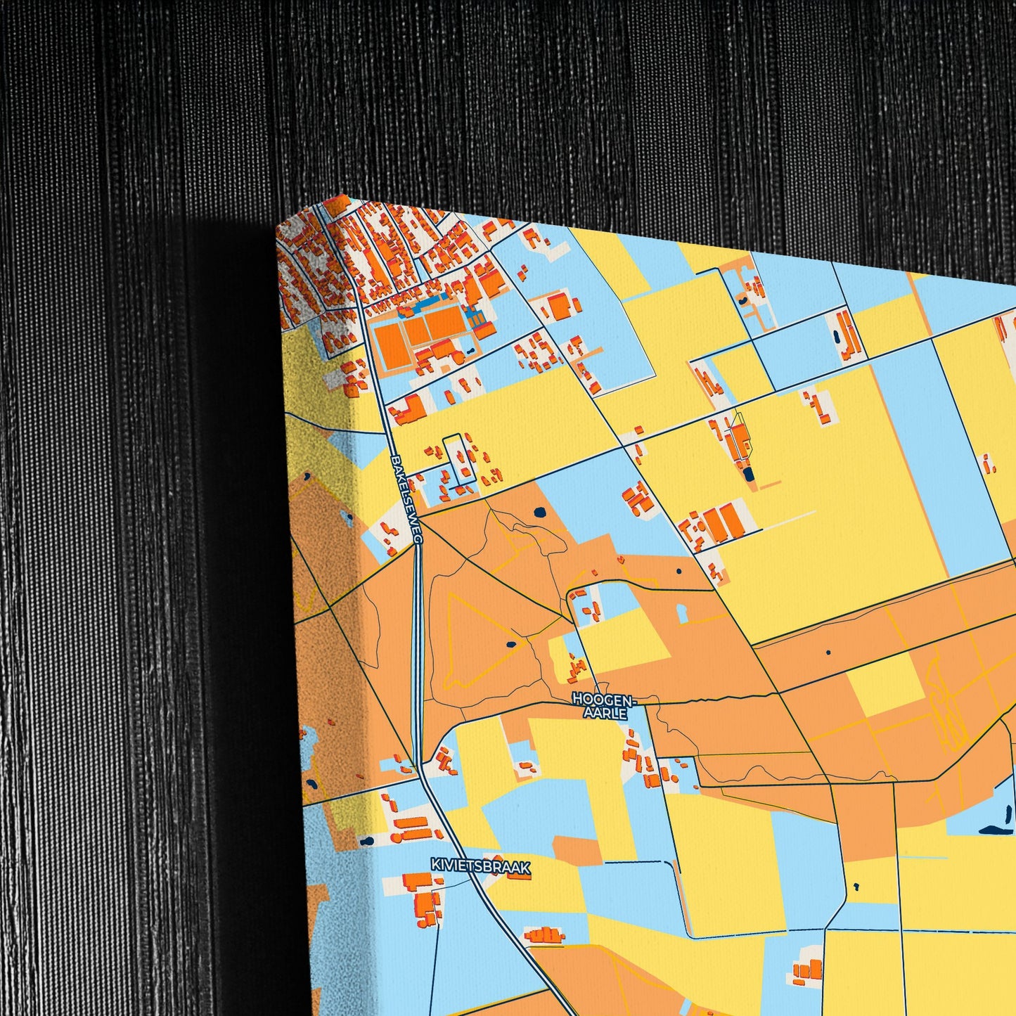 Gemert-Bakel Netherlands Colorful City Map Canvas Print Detail