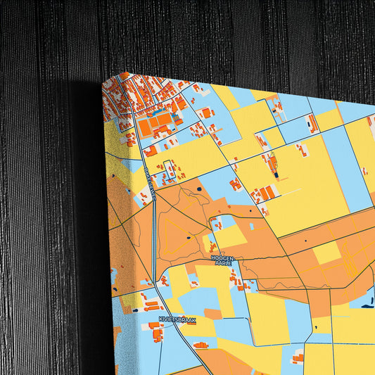 Gemert-Bakel Netherlands Colorful City Map Canvas Print Detail