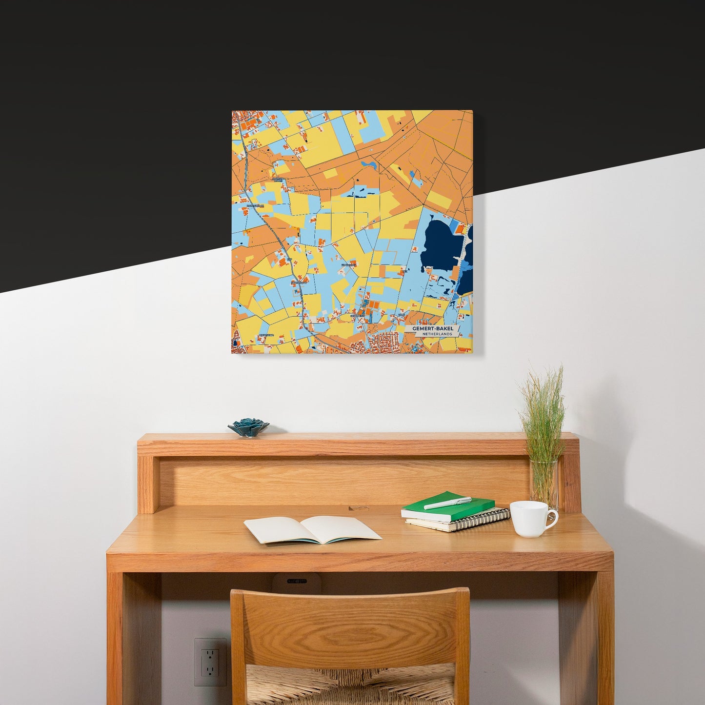 Gemert-Bakel Netherlands Colorful City Map Canvas Print Scene