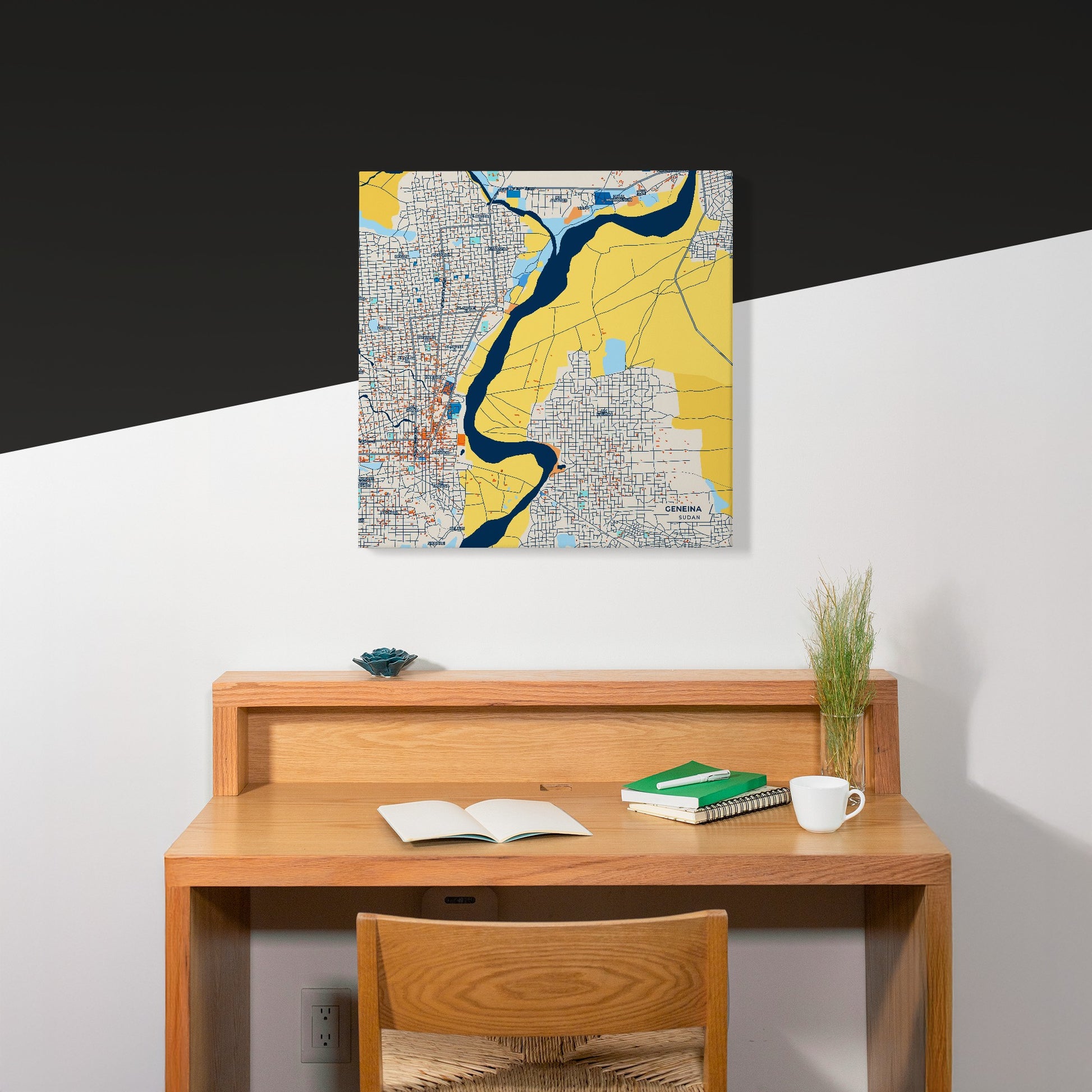 Geneina Sudan Colorful City Map Canvas Print Scene