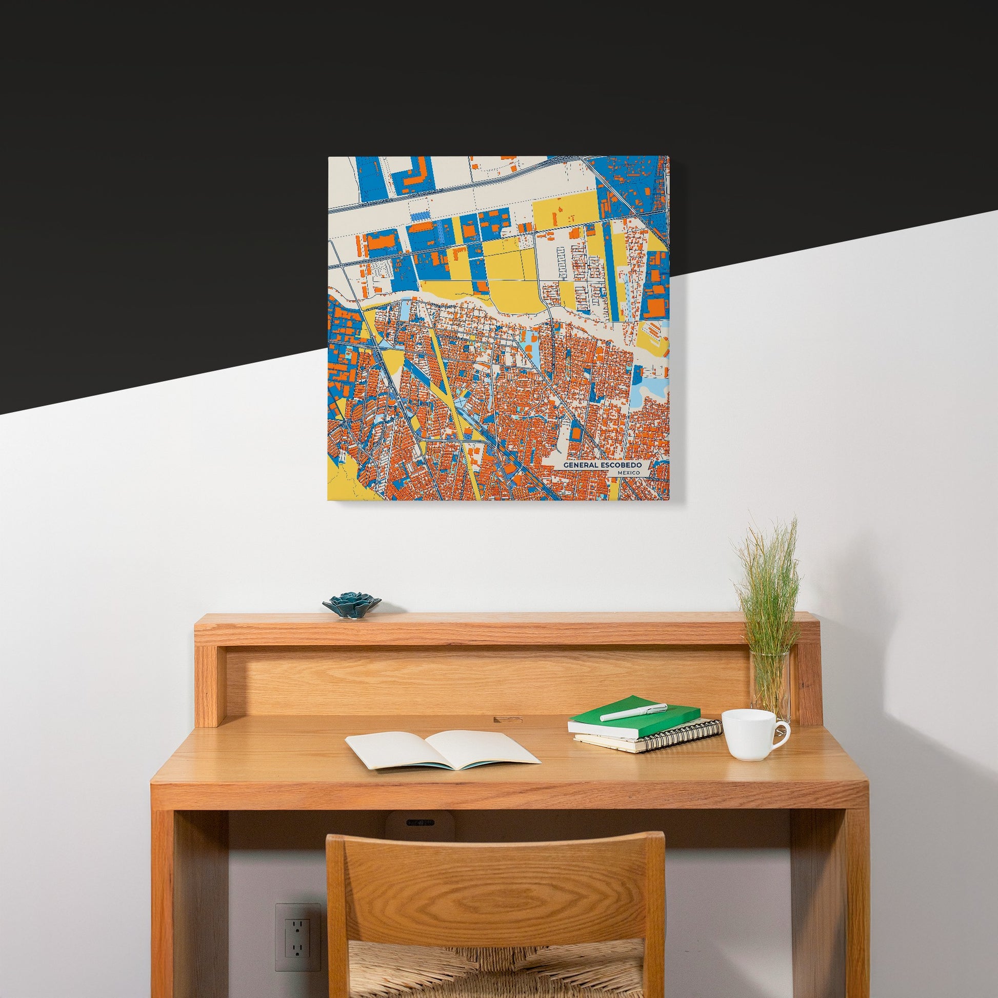General Escobedo Mexico Colorful City Map Canvas Print Scene