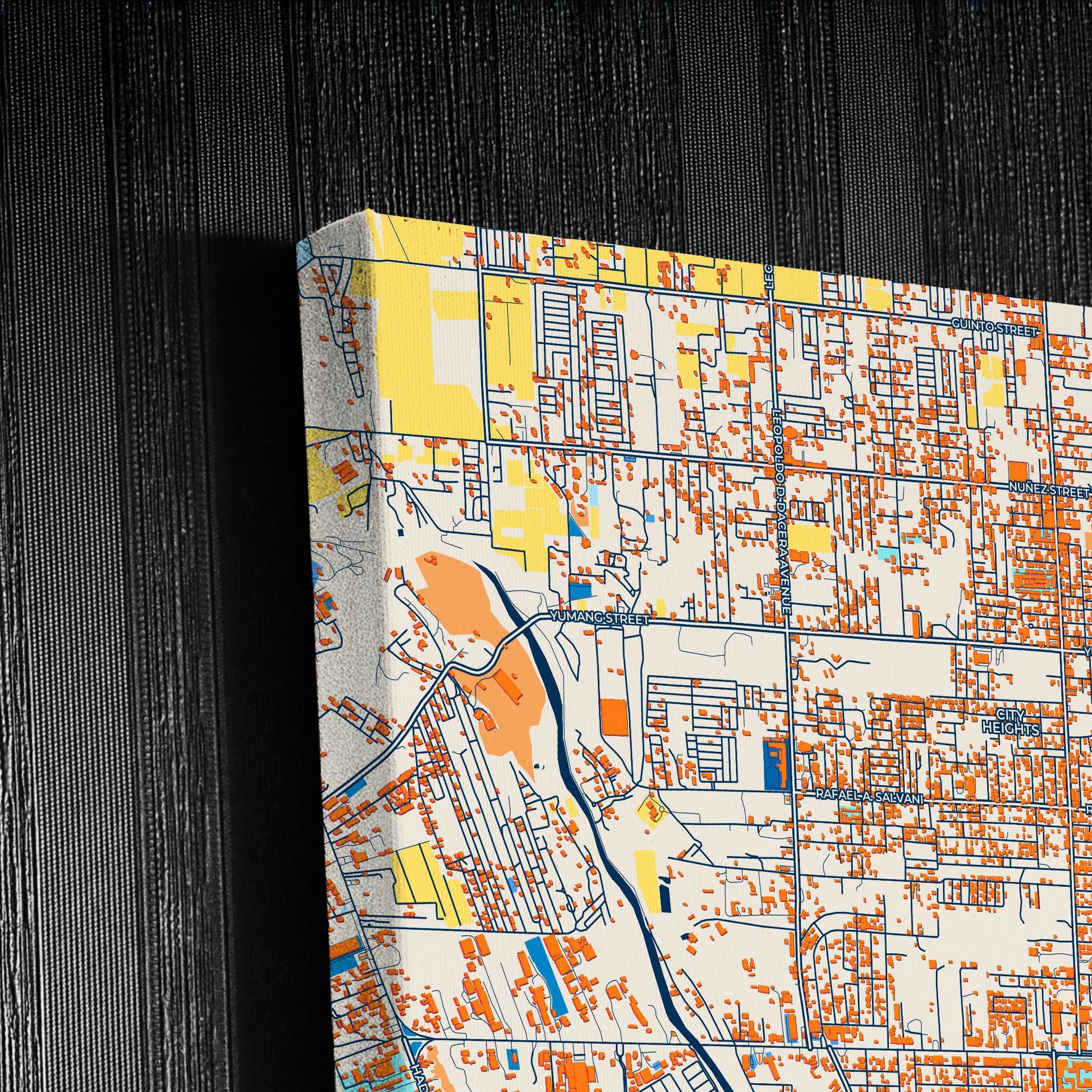 General Santos Philippines Colorful City Map Canvas Print Detail