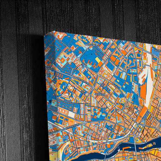 Genf Switzerland Colorful City Map Canvas Print Detail
