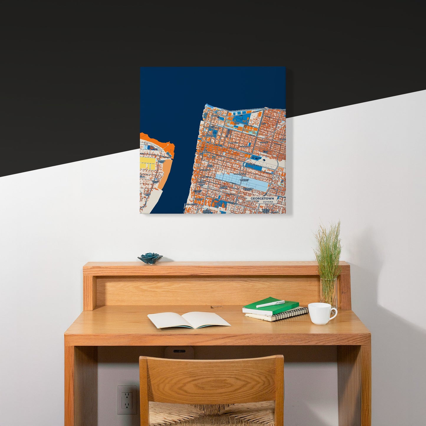 Georgetown Guyana Colorful City Map Canvas Print Scene