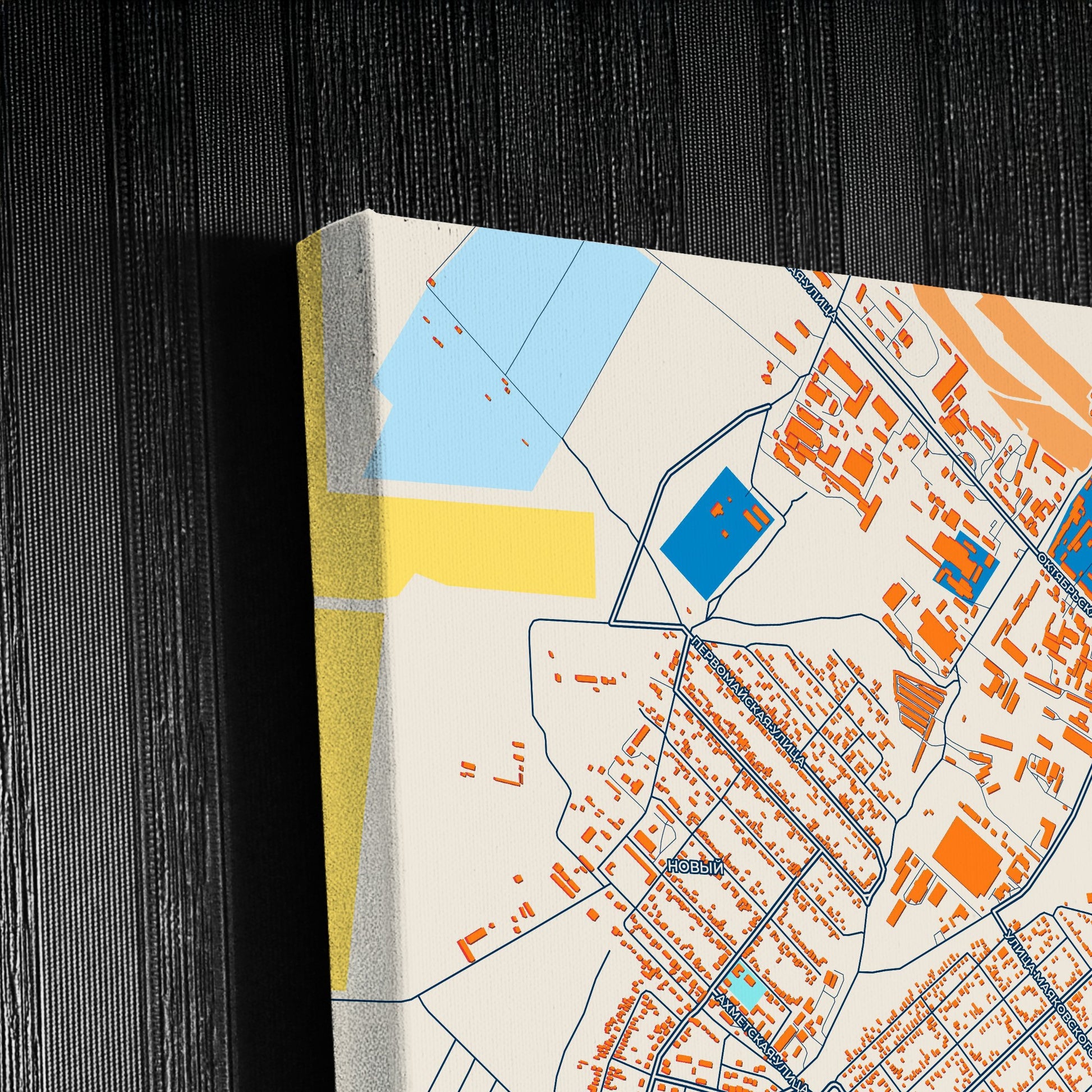 Георгиевск Russia Colorful City Map Canvas Print Detail