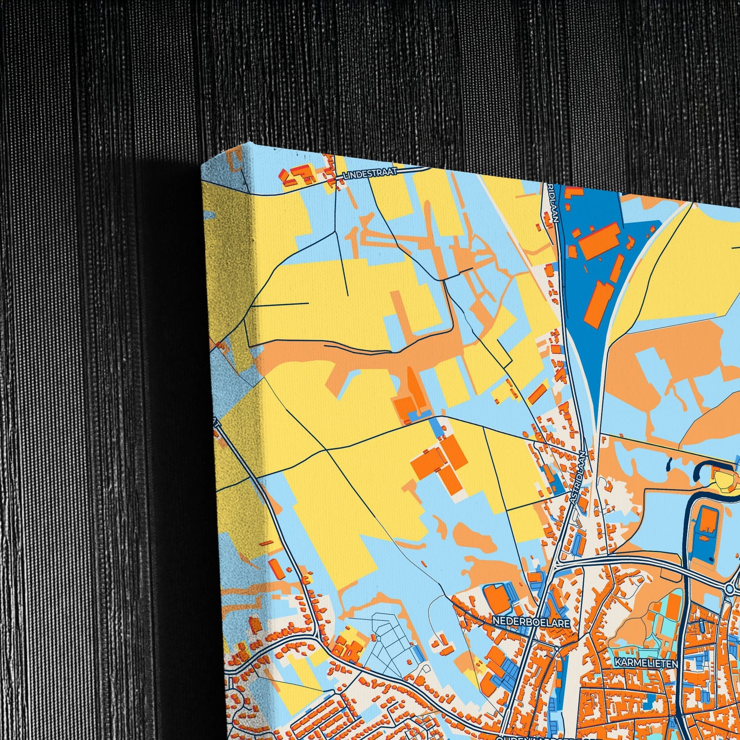 Geraardsbergen  Belgium Colorful City Map Canvas Print Detail