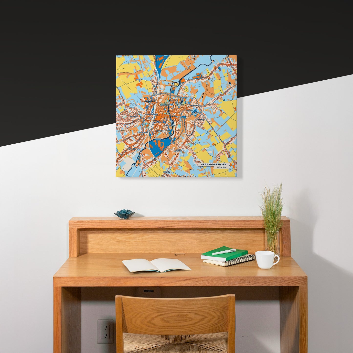 Geraardsbergen  Belgium Colorful City Map Canvas Print Scene