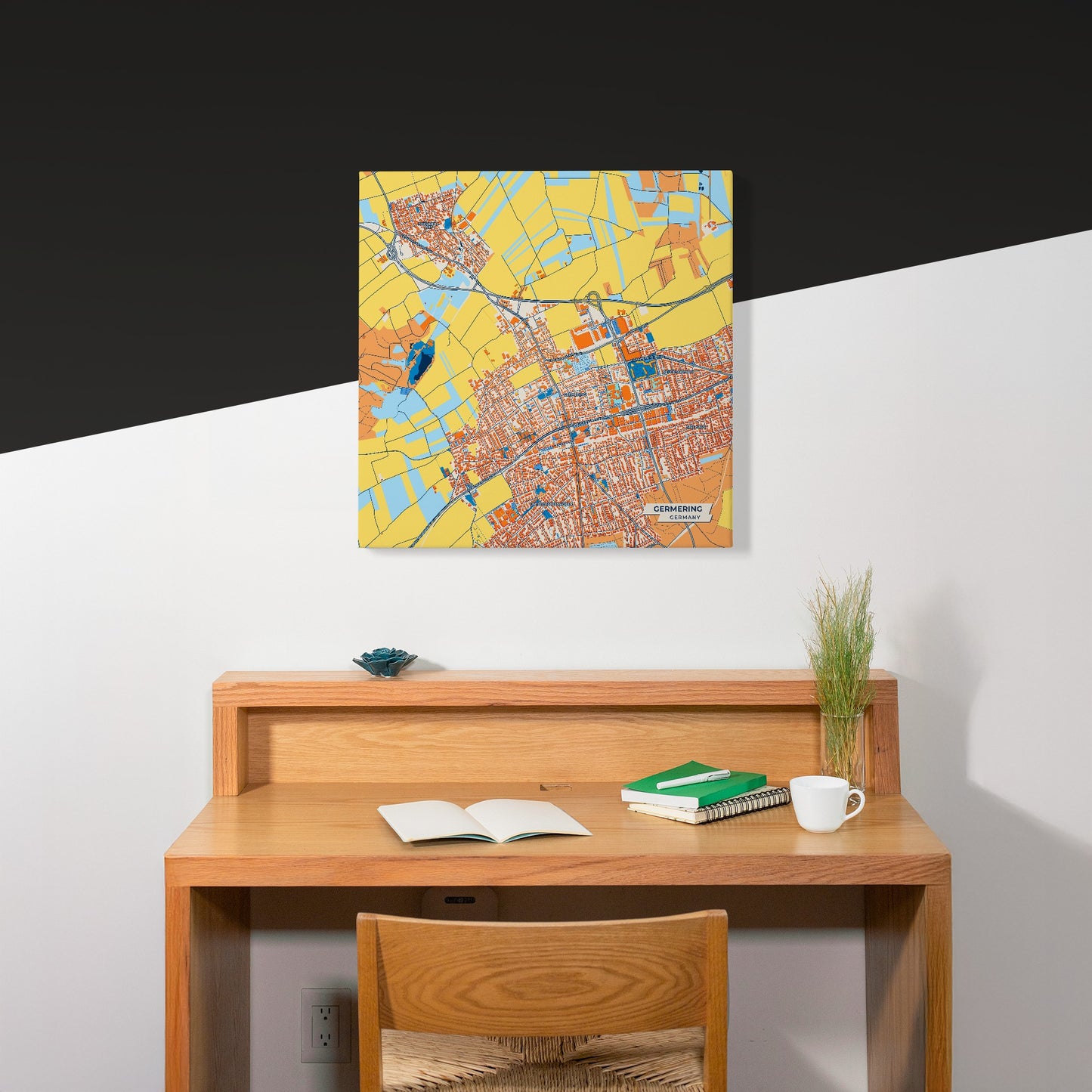 Germering Germany Colorful City Map Canvas Print Scene