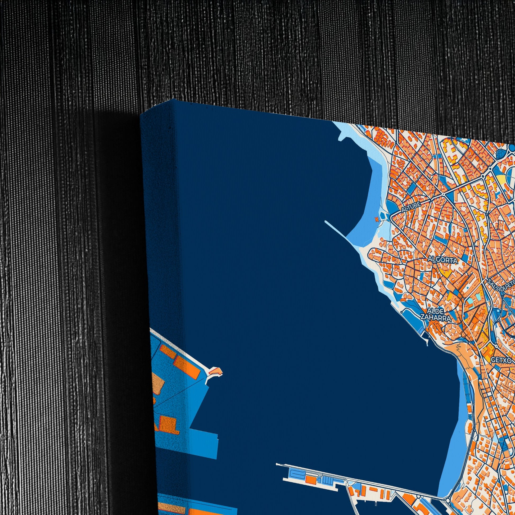 Getxo Spain Colorful City Map Canvas Print Detail