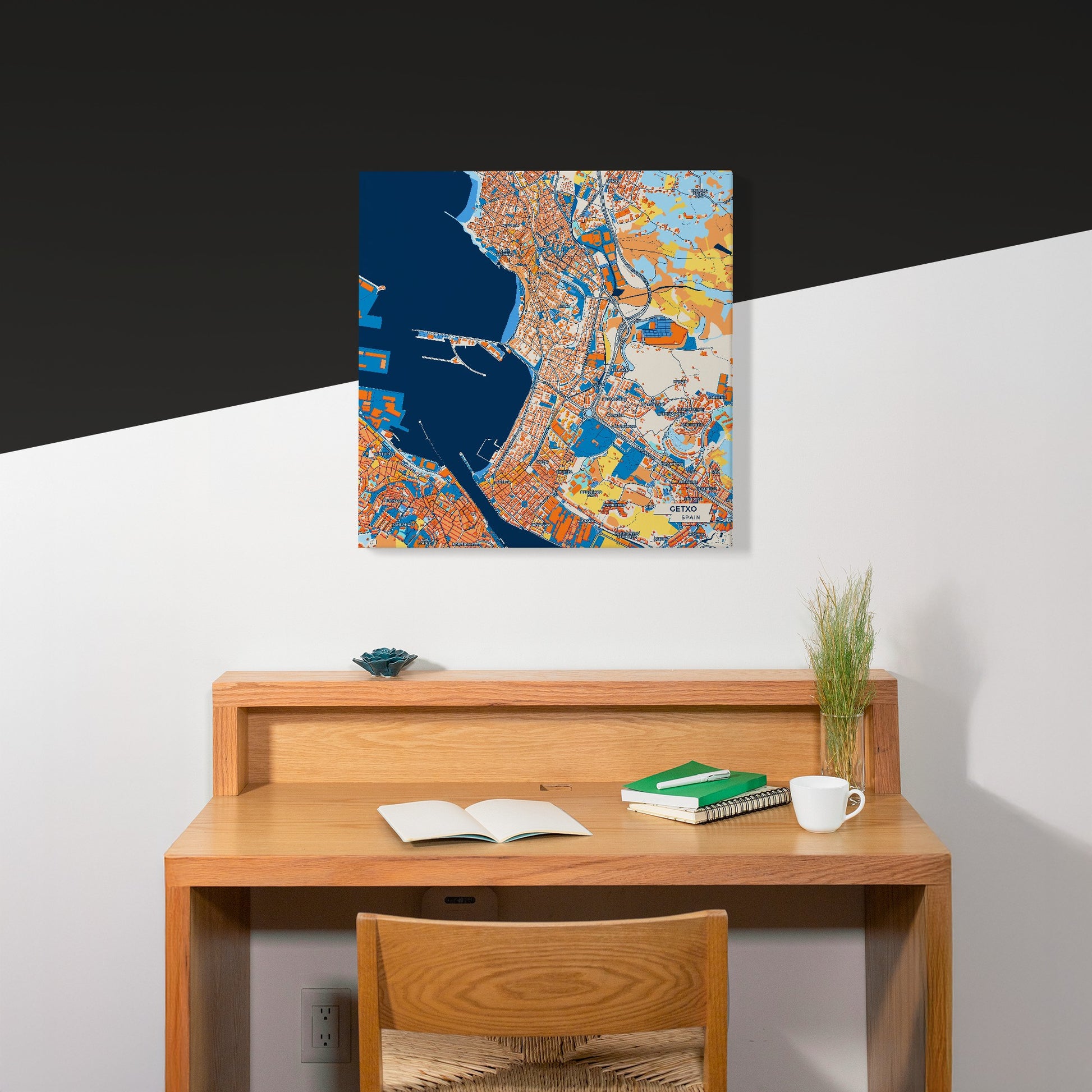 Getxo Spain Colorful City Map Canvas Print Scene