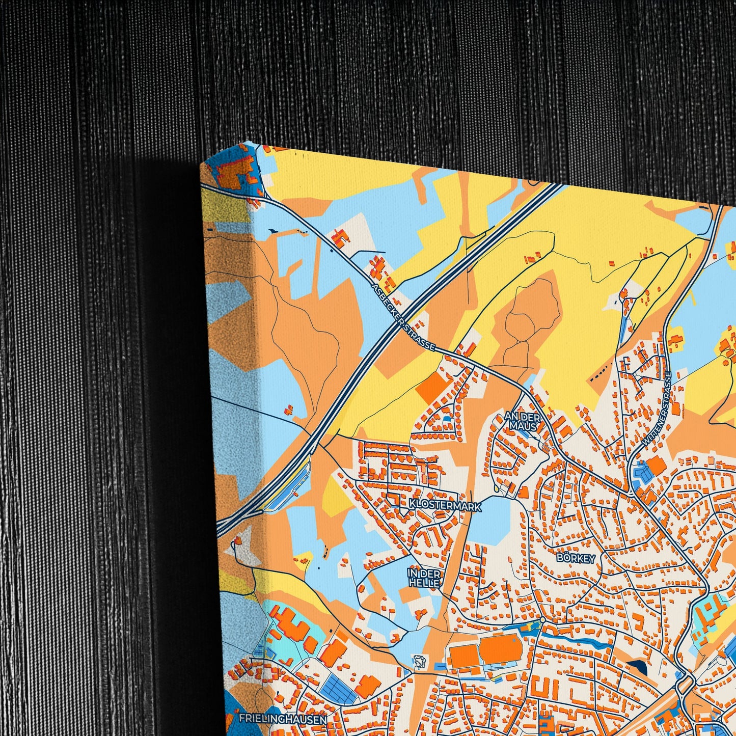 Gevelsberg Germany Colorful City Map Canvas Print Detail