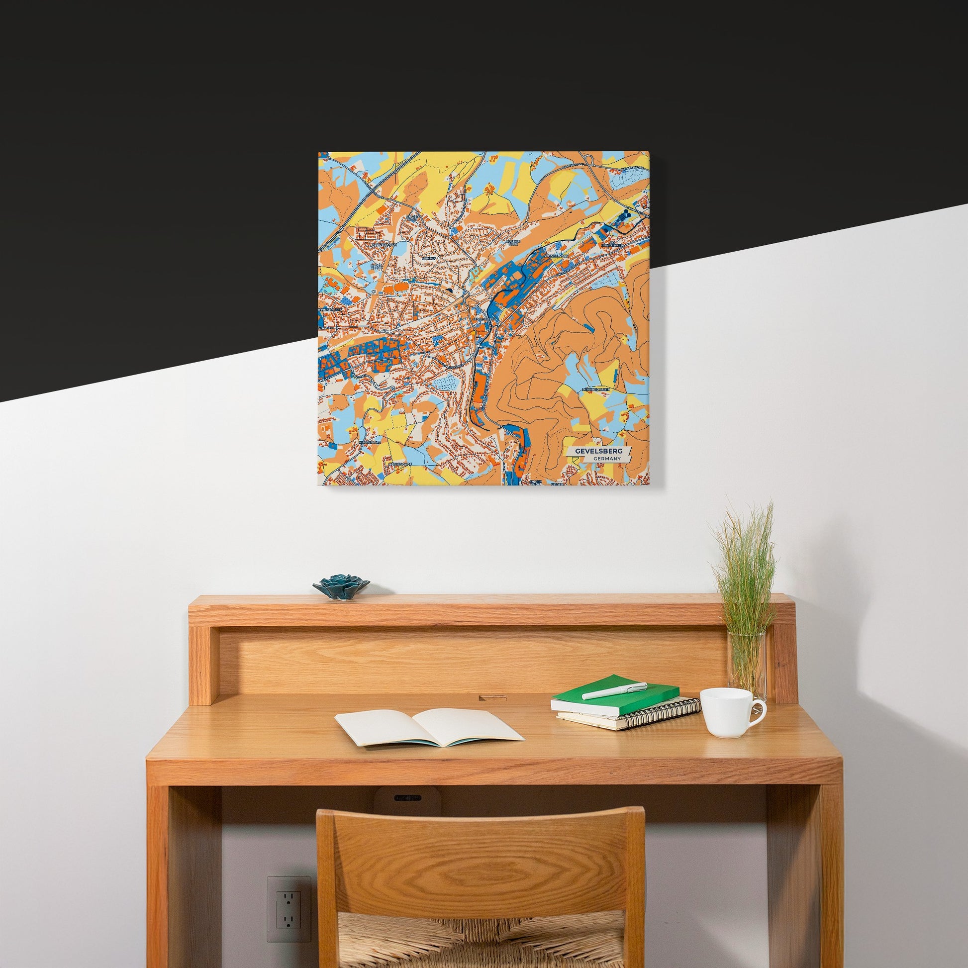 Gevelsberg Germany Colorful City Map Canvas Print Scene