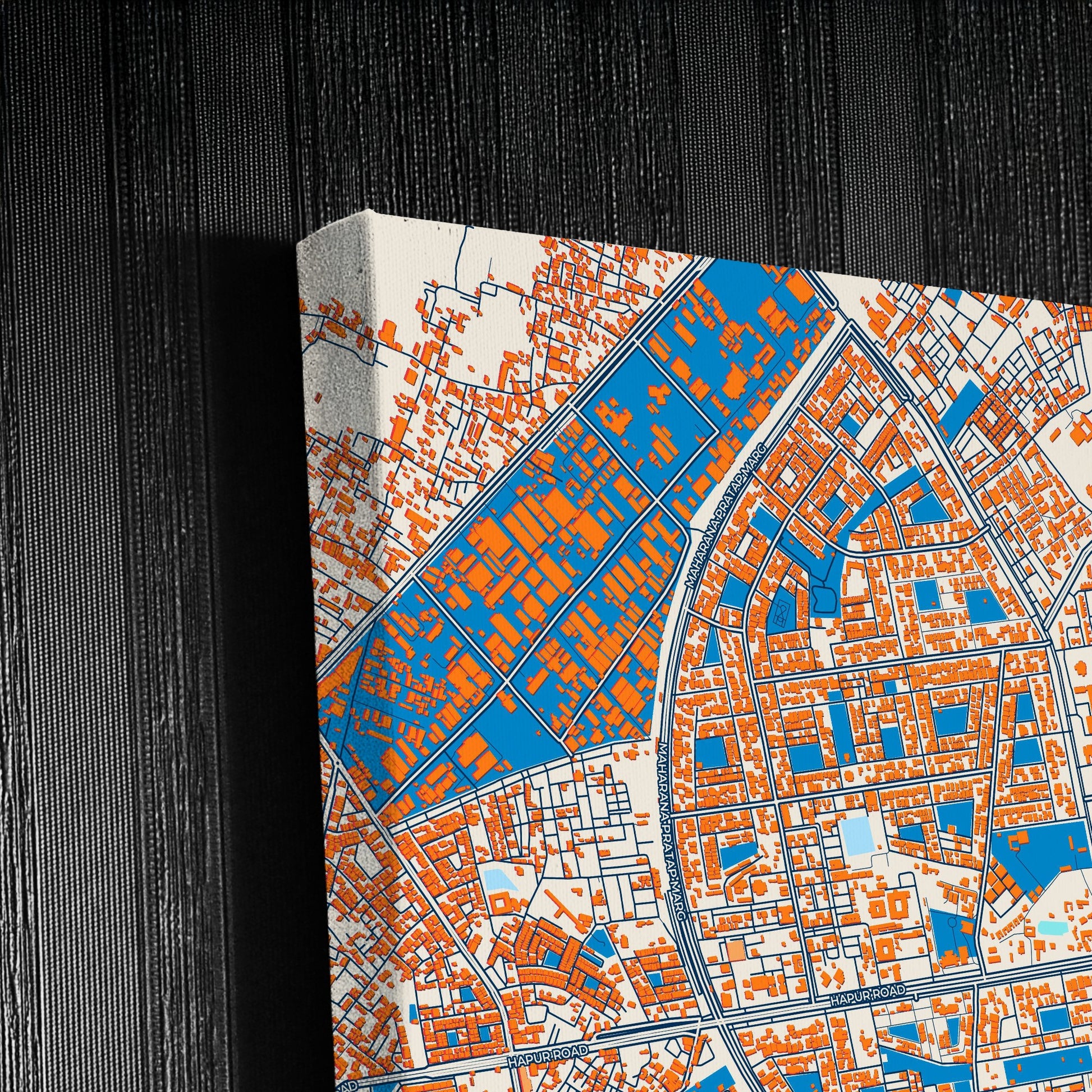 Ghaziabad India Colorful City Map Canvas Print Detail