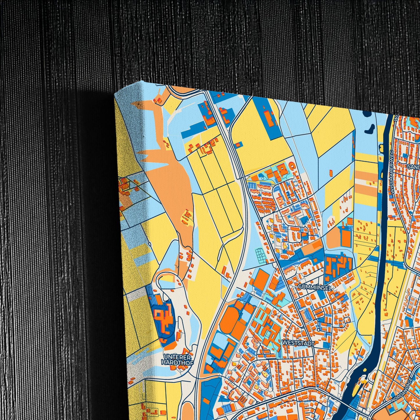 Giessen Germany Colorful City Map Canvas Print Detail