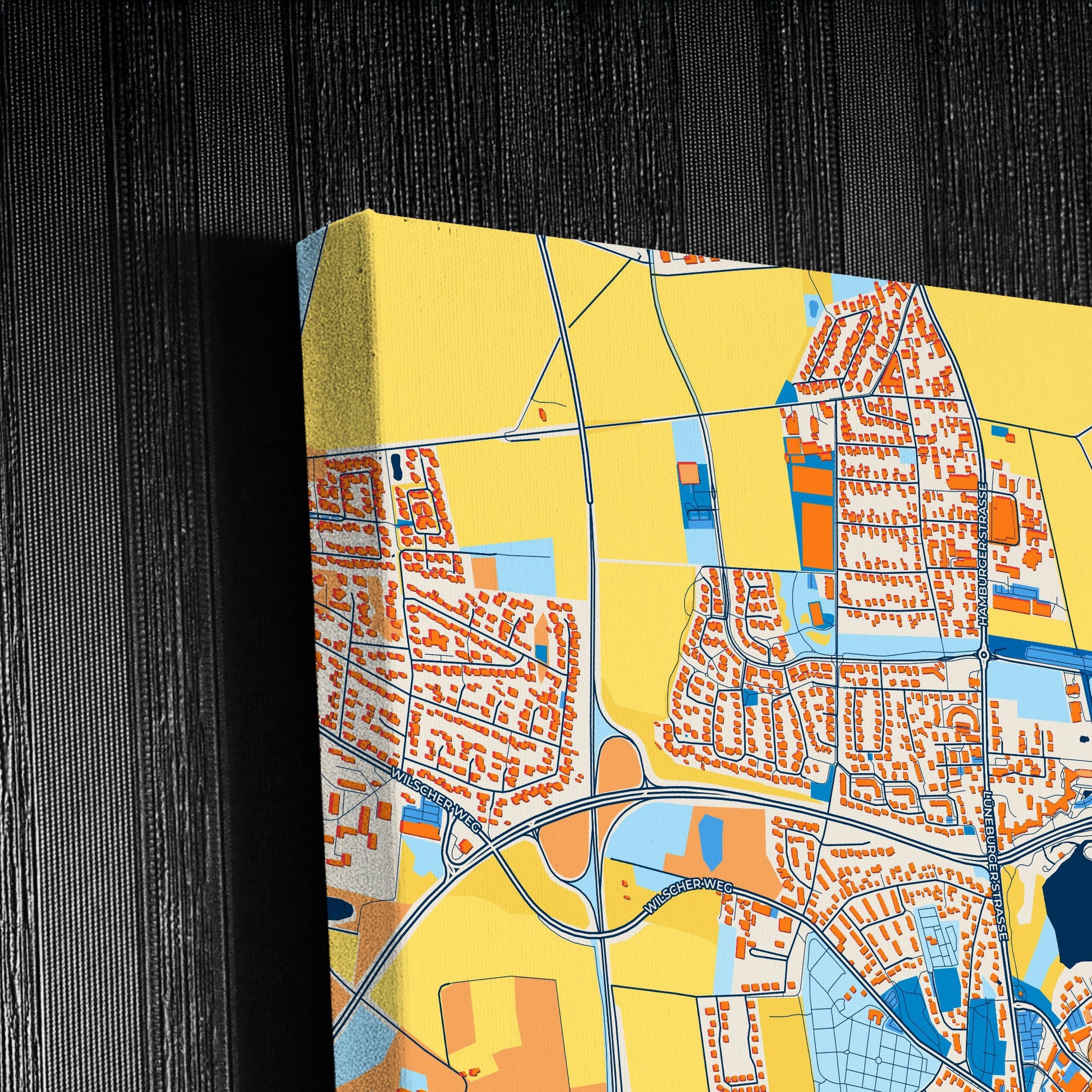 Gifhorn Germany Colorful City Map Canvas Print Detail