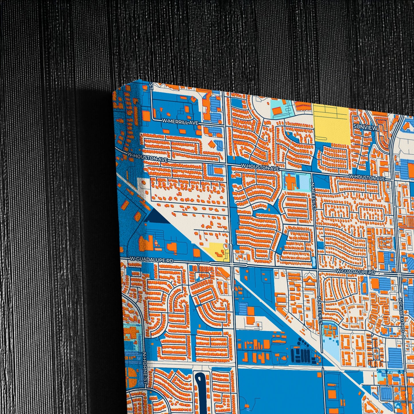 Gilbert Arizona Colorful City Map Canvas Print Detail
