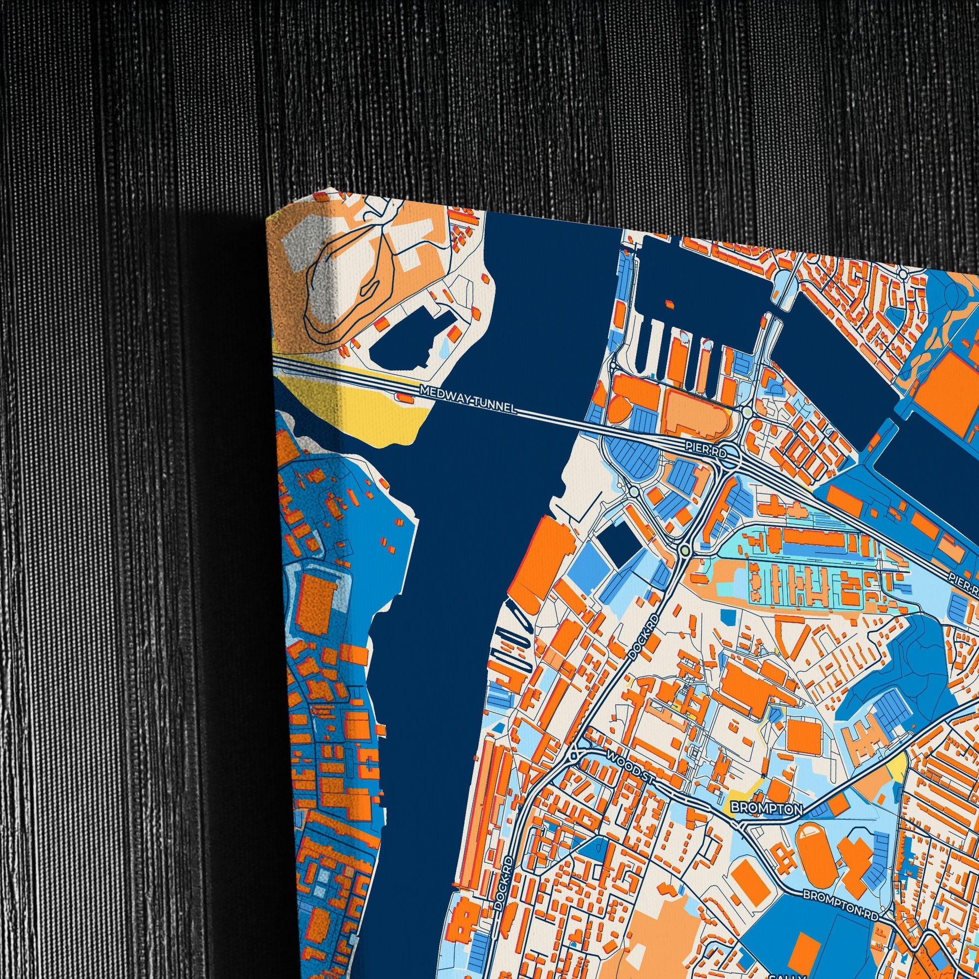Gillingham England Colorful City Map Canvas Print Detail