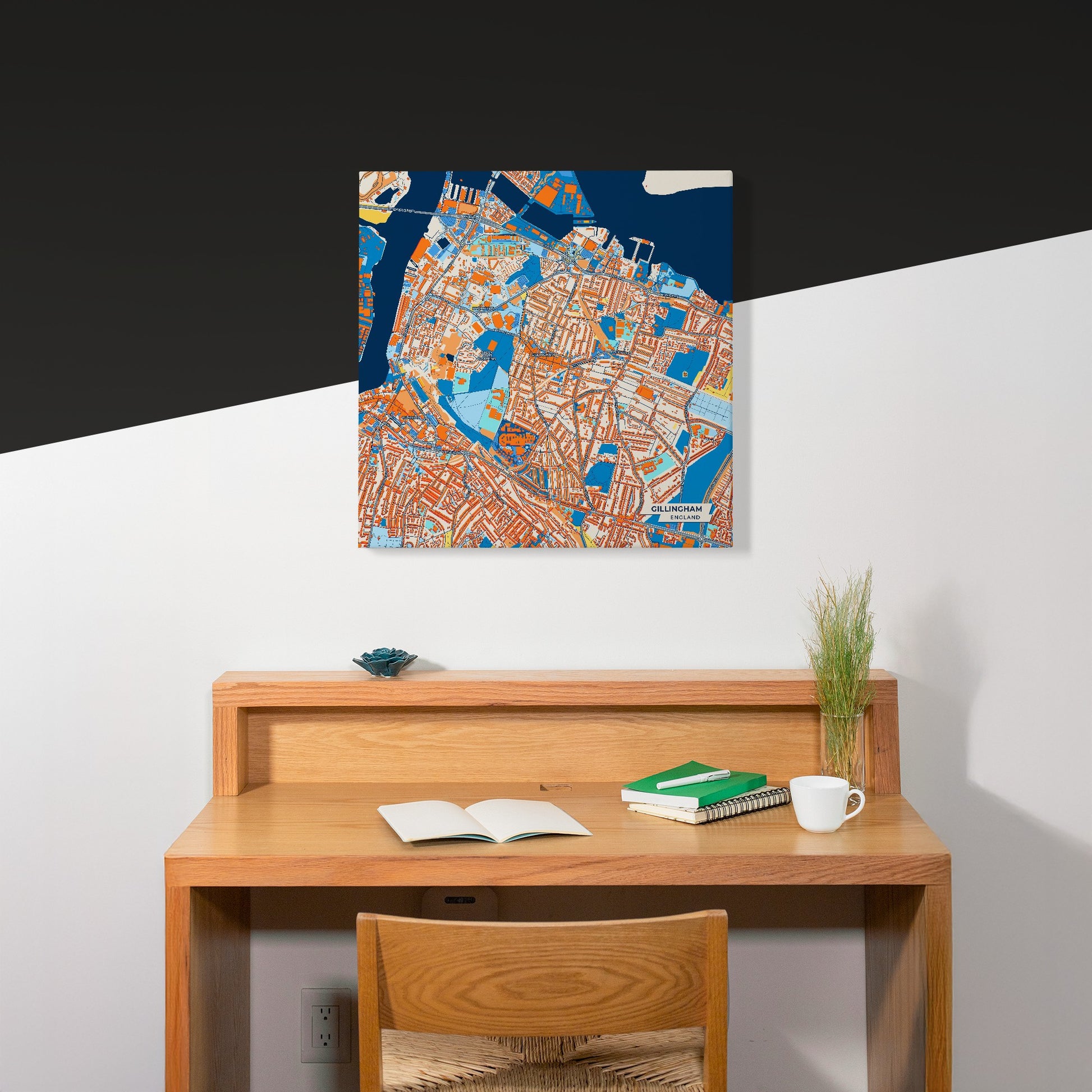 Gillingham England Colorful City Map Canvas Print Scene