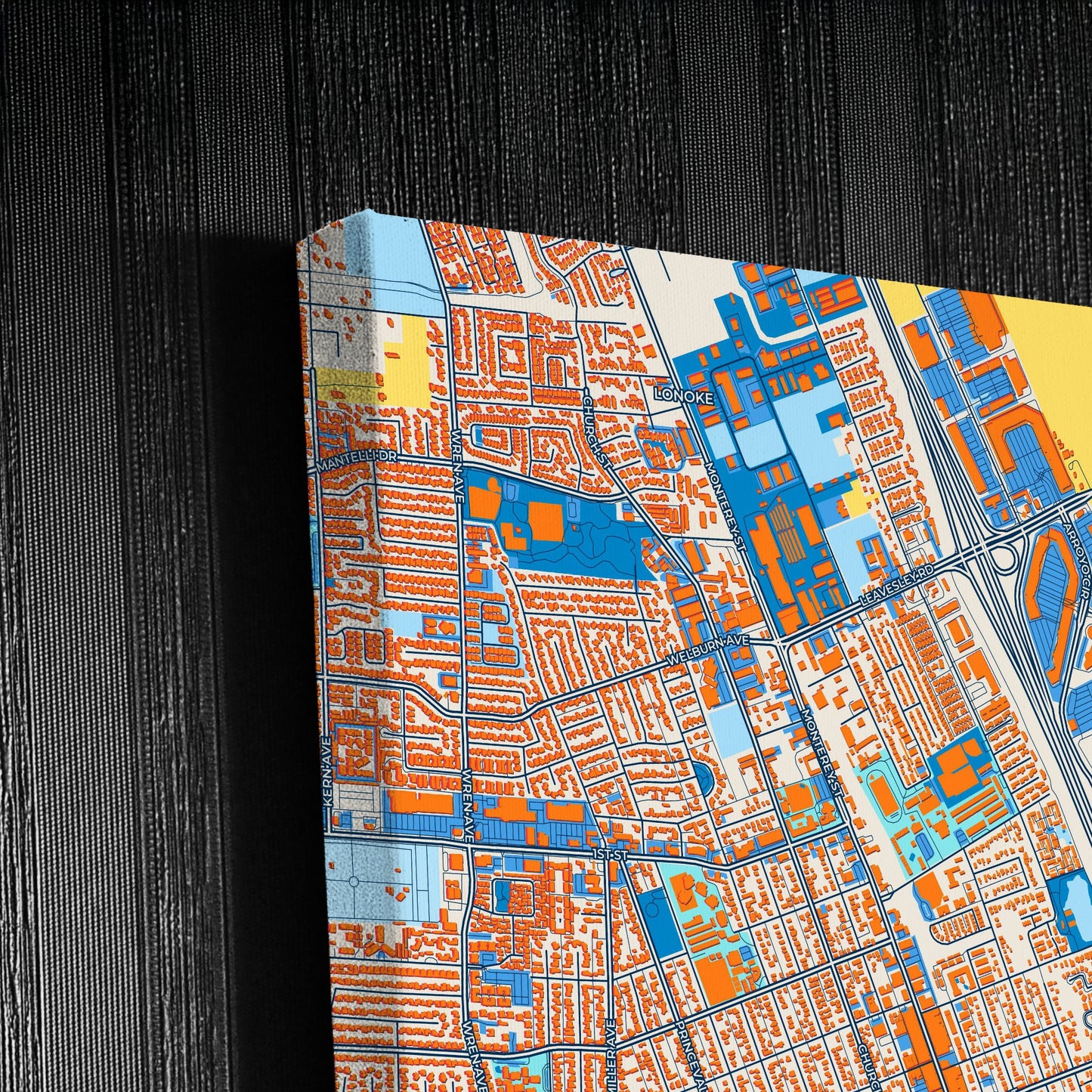 Gilroy California Colorful City Map Canvas Print Detail