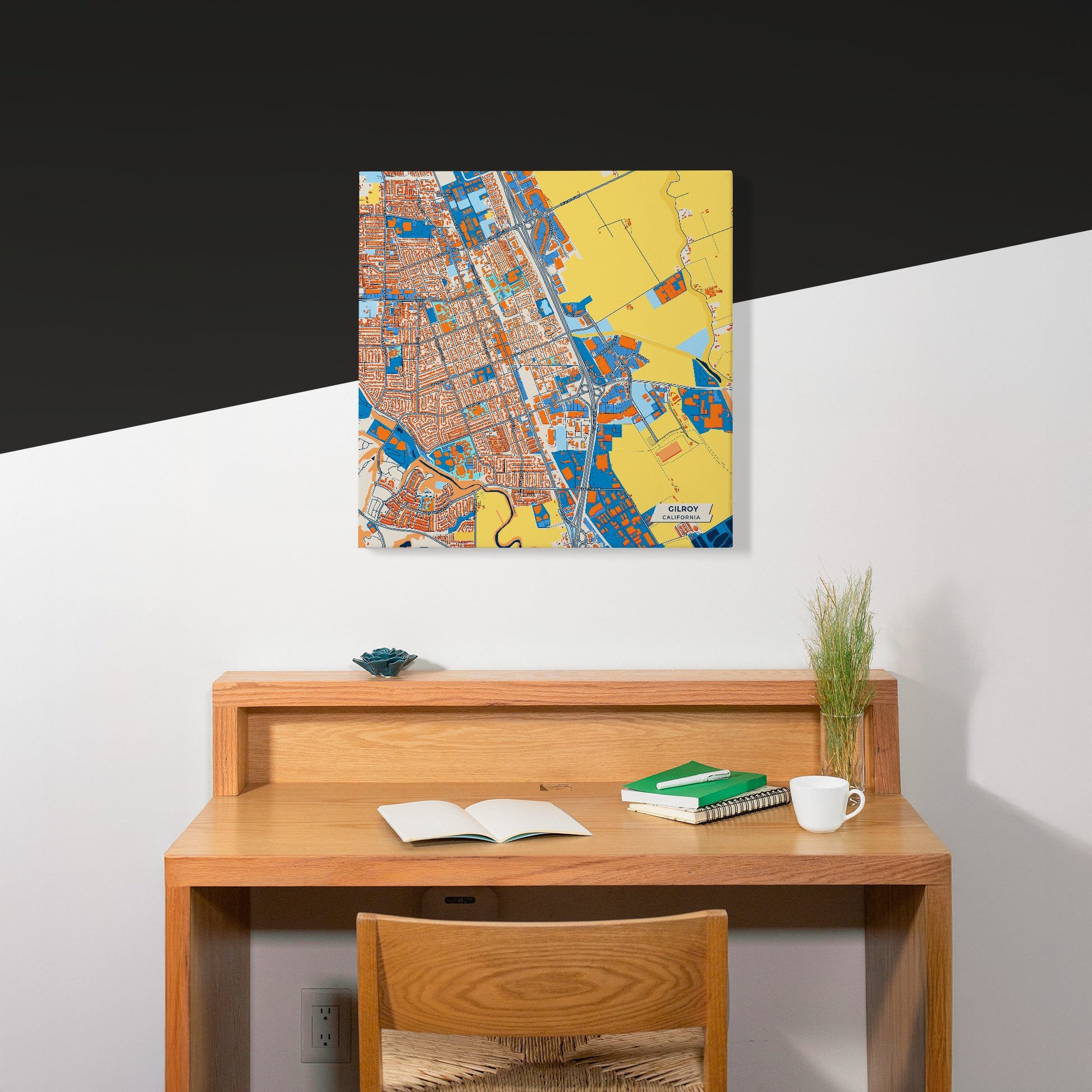 Gilroy California Colorful City Map Canvas Print Scene