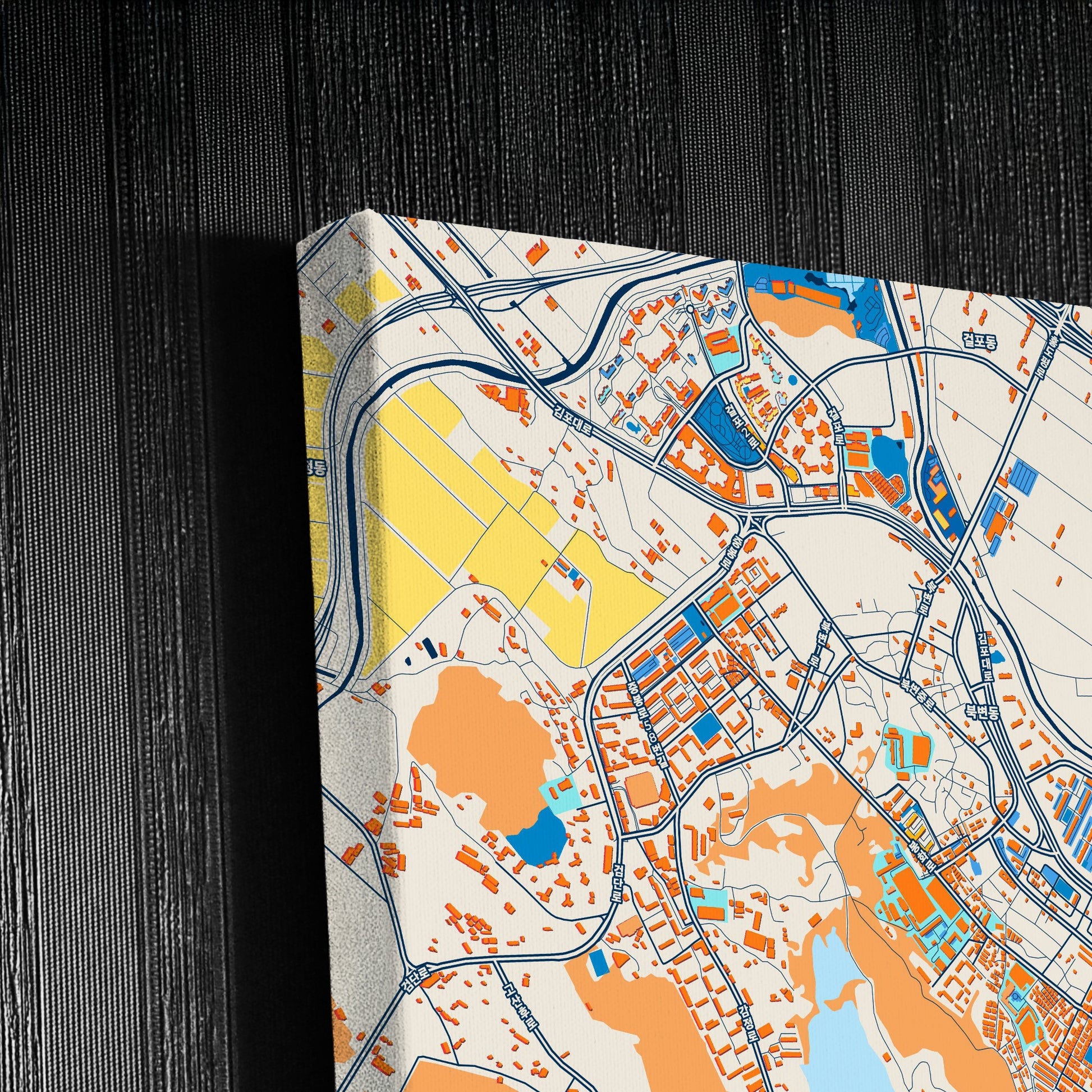 Gimpo South Korea Colorful City Map Canvas Print Detail