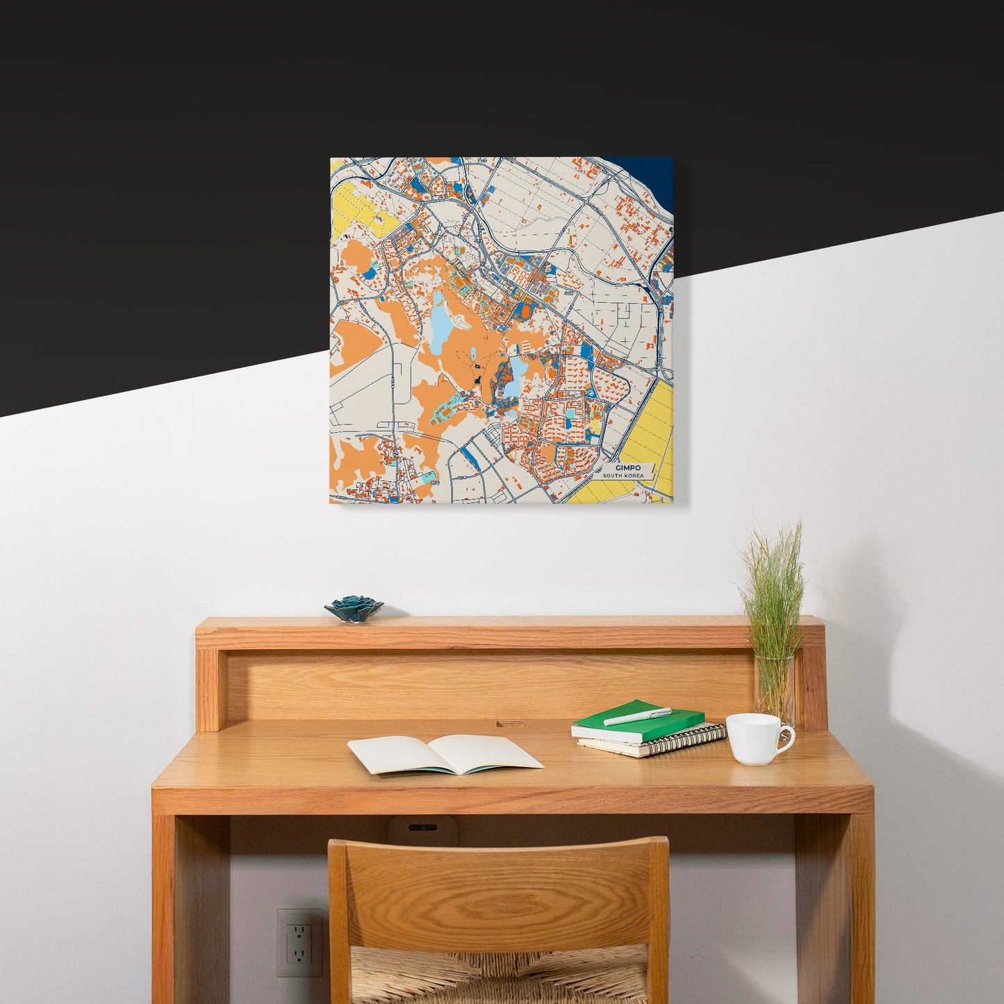 Gimpo South Korea Colorful City Map Canvas Print Scene