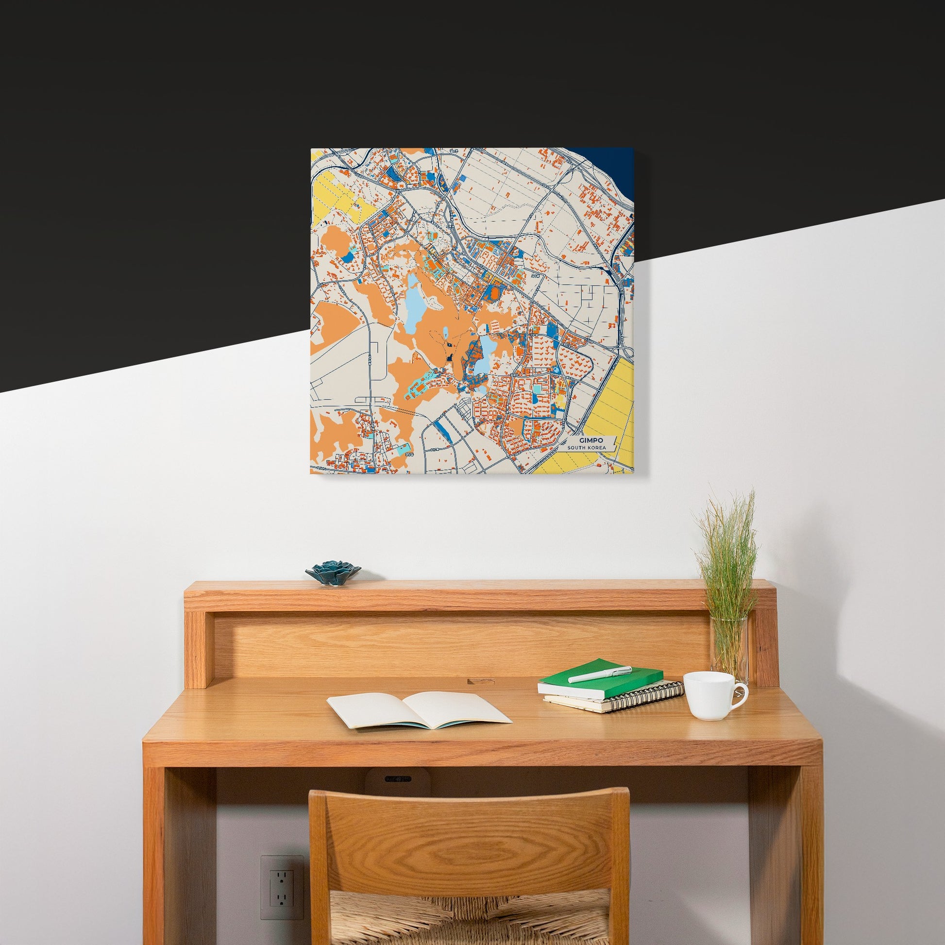 Gimpo South Korea Colorful City Map Canvas Print Scene
