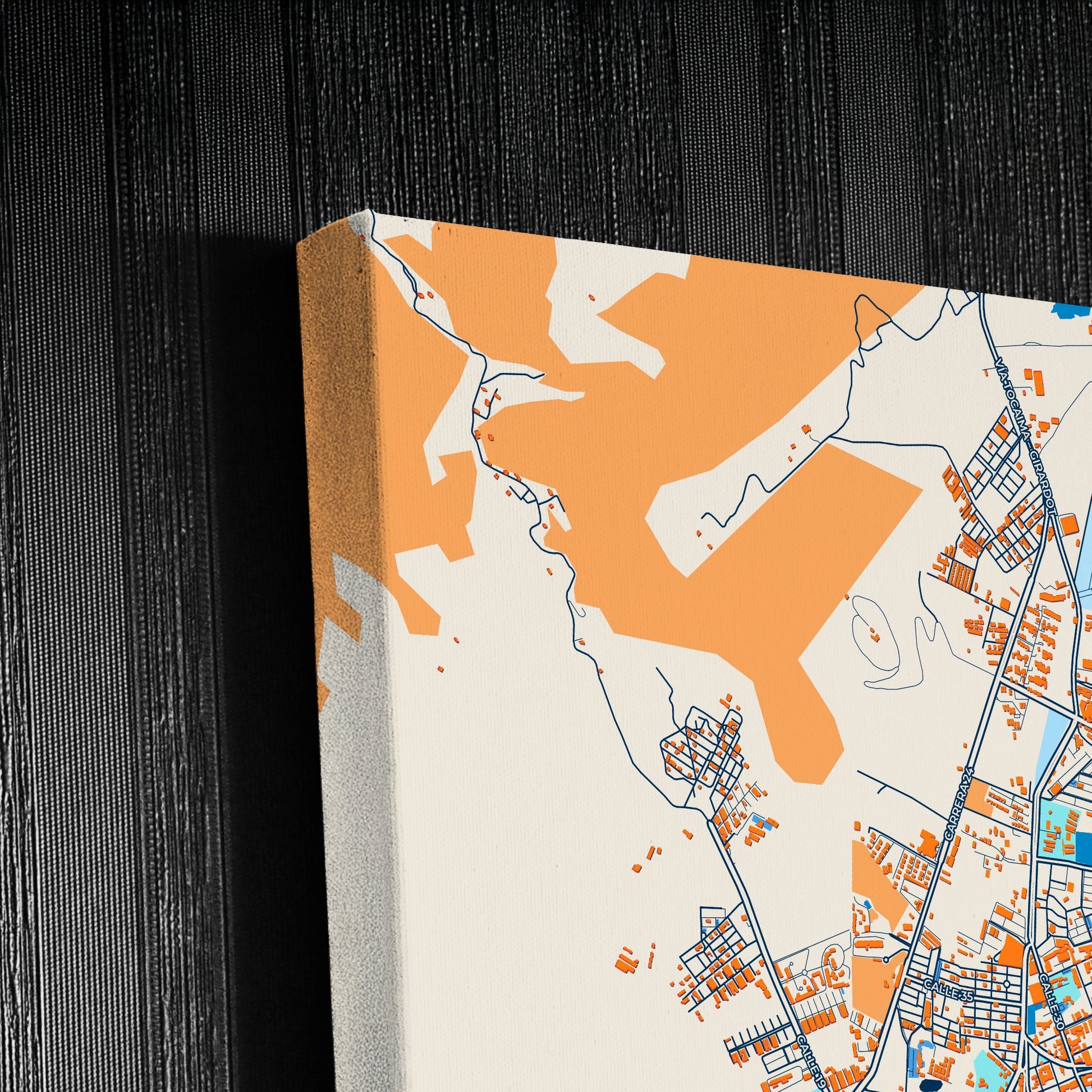 Girardot City Colombia Colorful City Map Canvas Print Detail