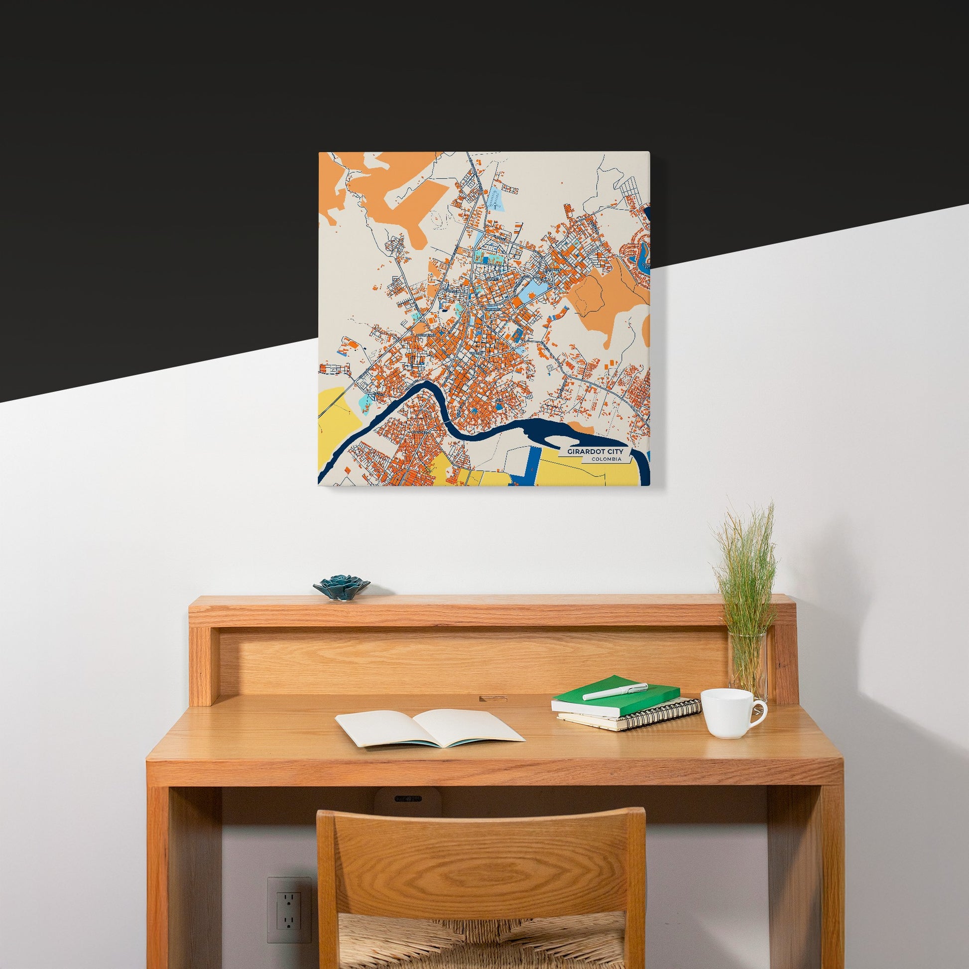 Girardot City Colombia Colorful City Map Canvas Print Scene