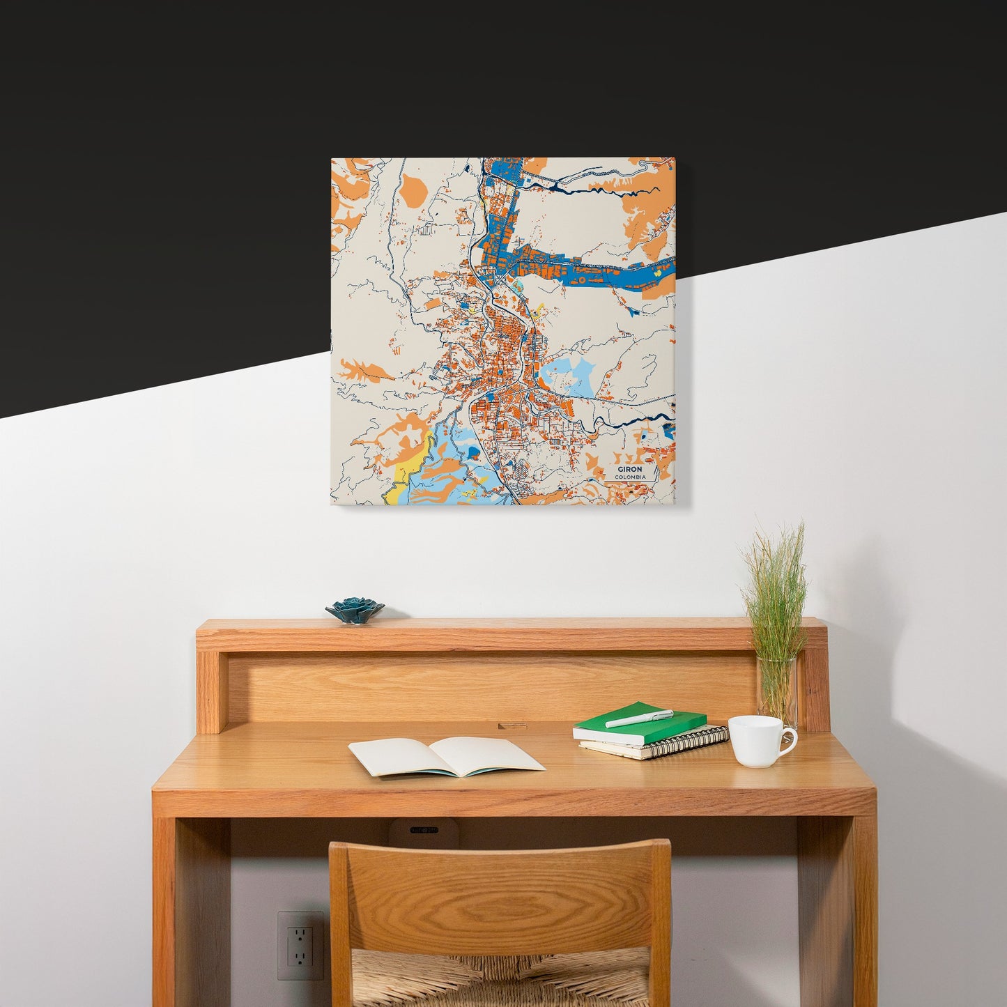 Giron Colombia Colorful City Map Canvas Print Scene