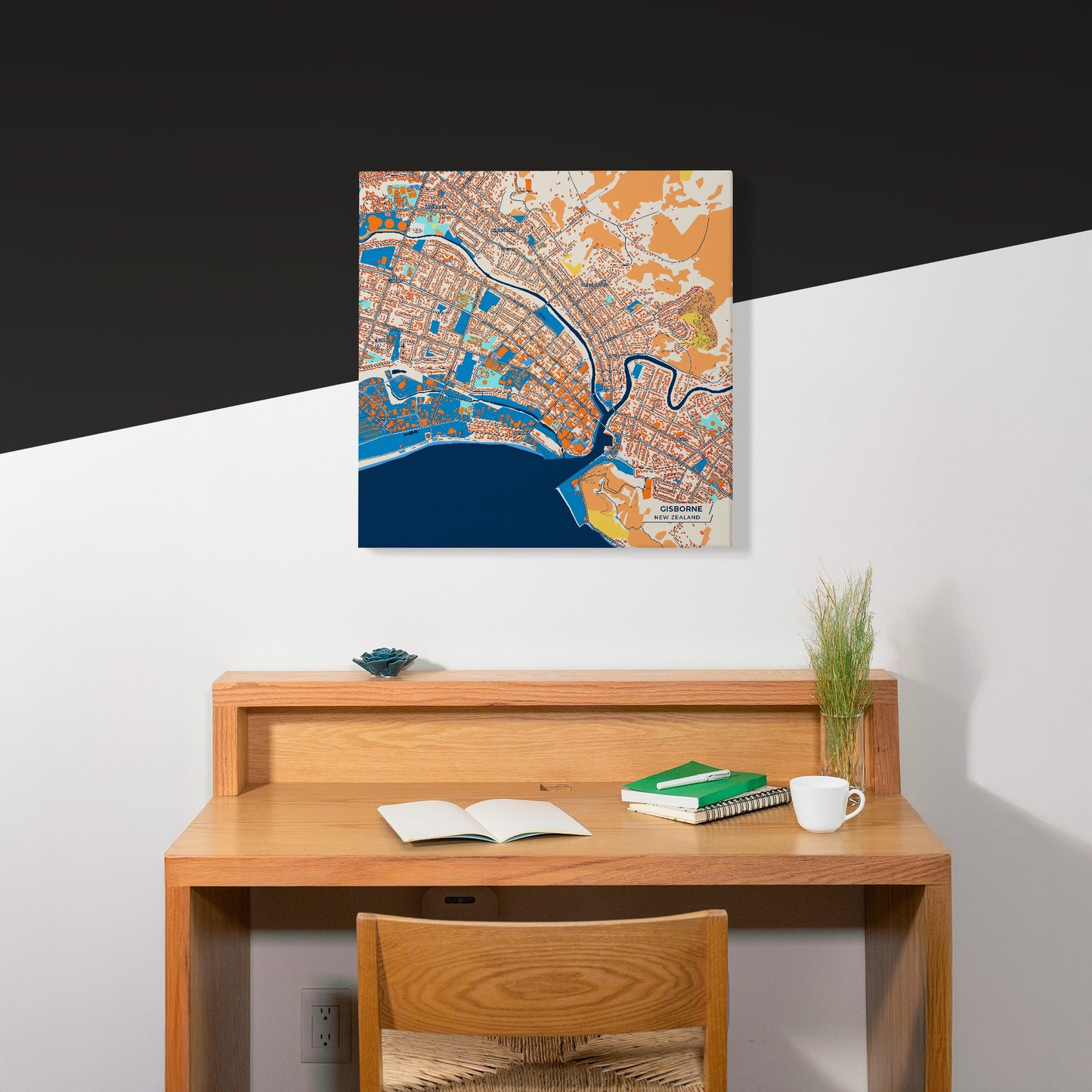 Gisborne New Zealand Colorful City Map Canvas Print Scene