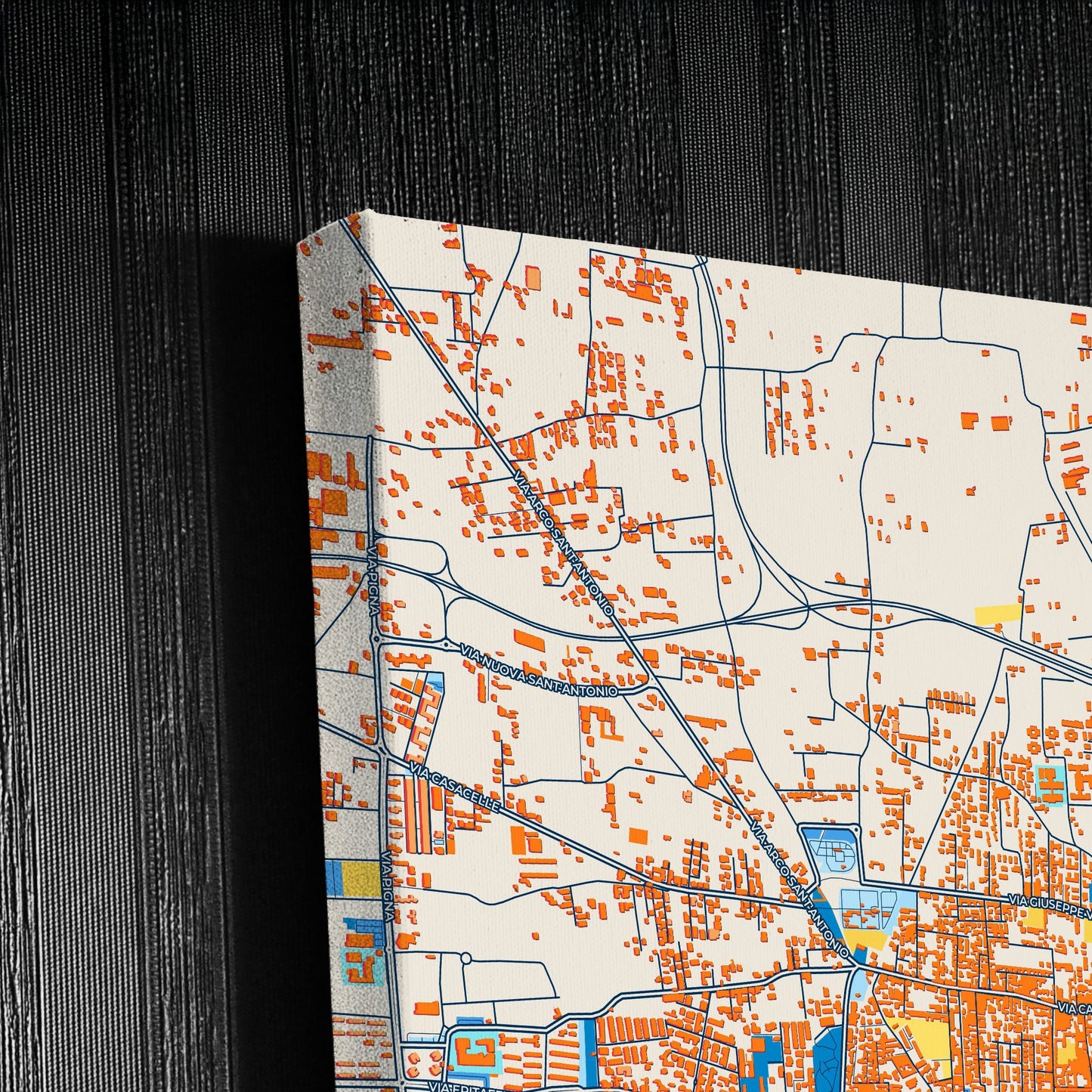 Giugliano In Campania Italy Colorful City Map Canvas Print Detail